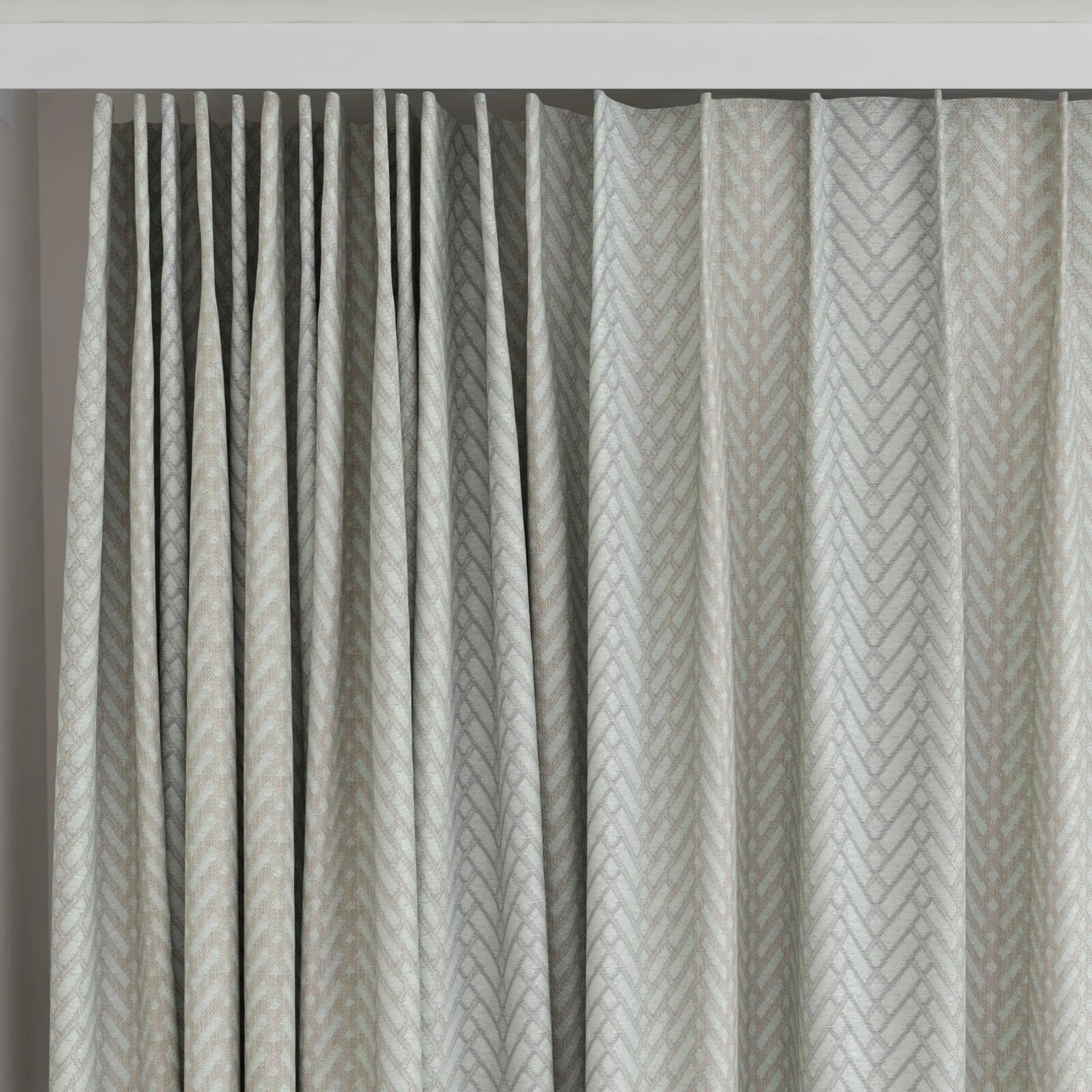 Top view of Laneway Aqua, on curtain rail