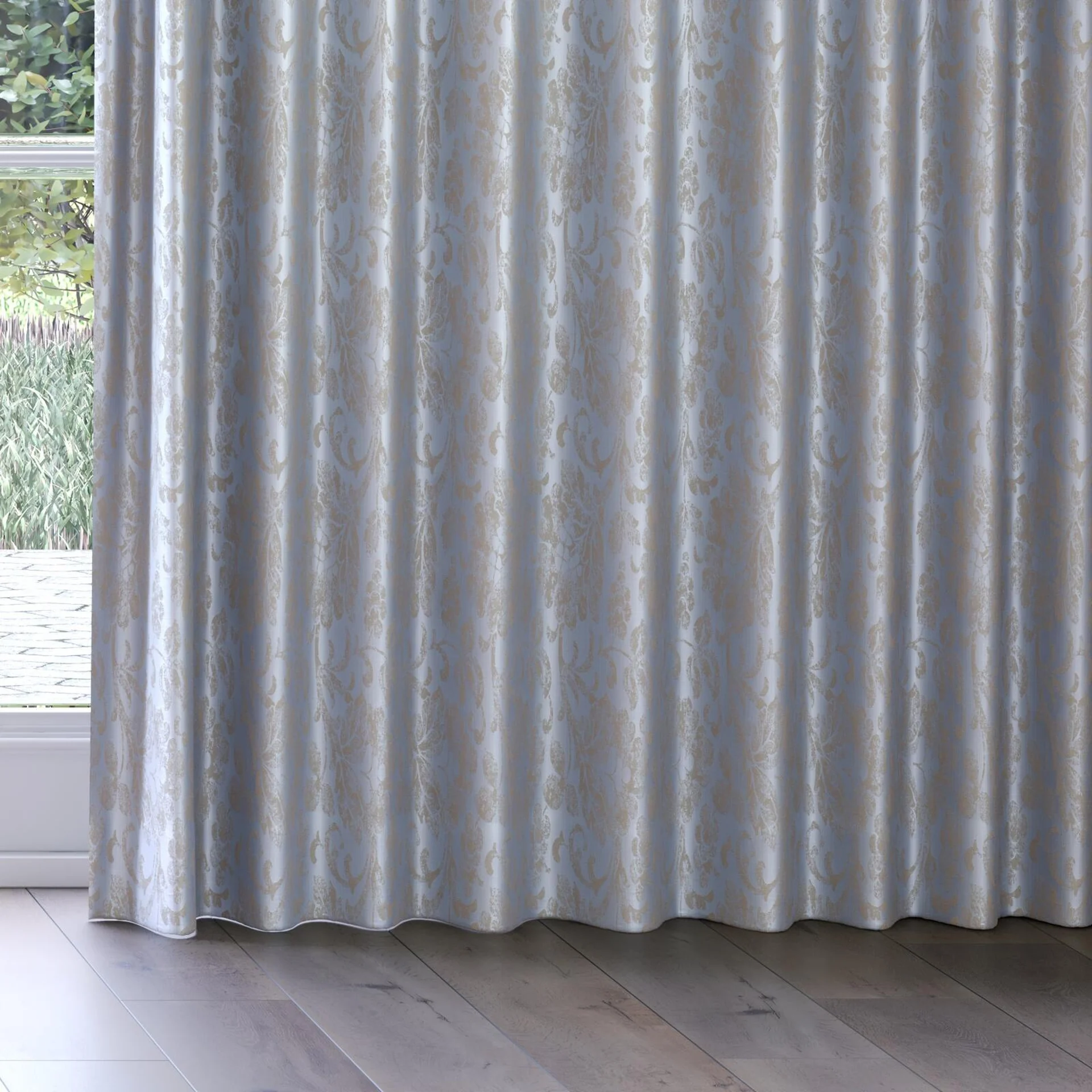 Bottom view of Florentine Ocean, on curtain rail