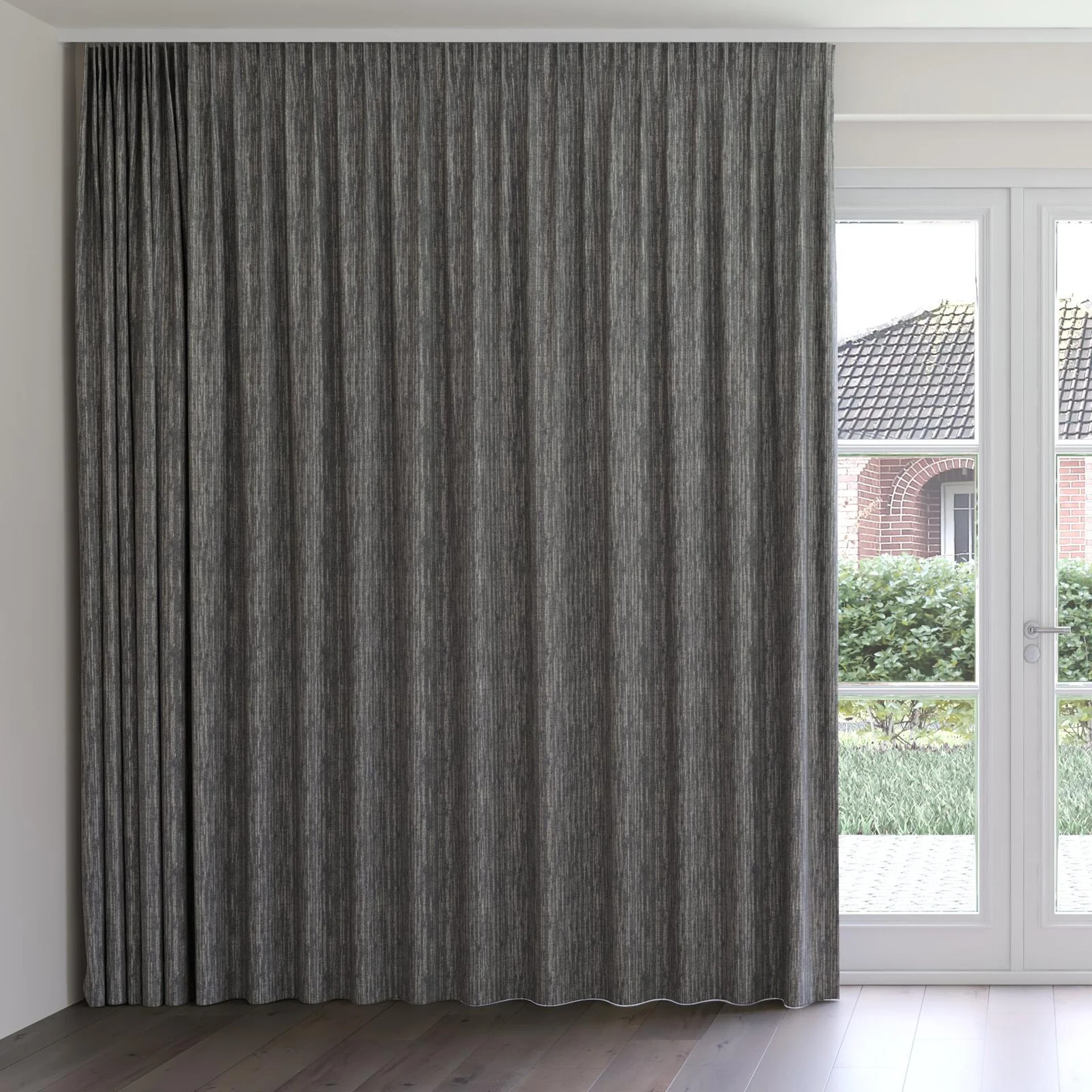 Front view of Planet Chess, on curtain rail