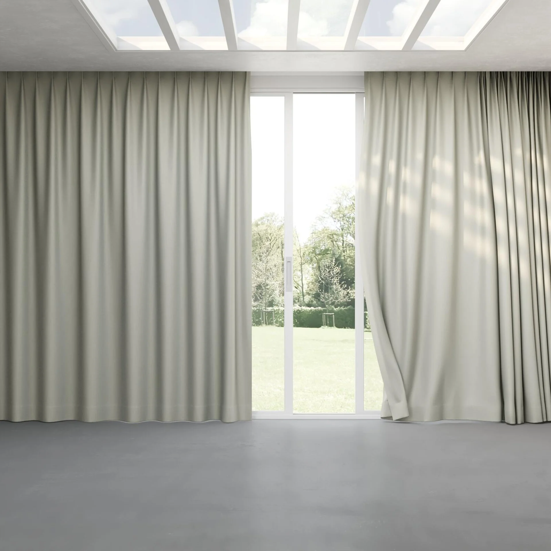 Full view of Grove Limestone, pinch pleat