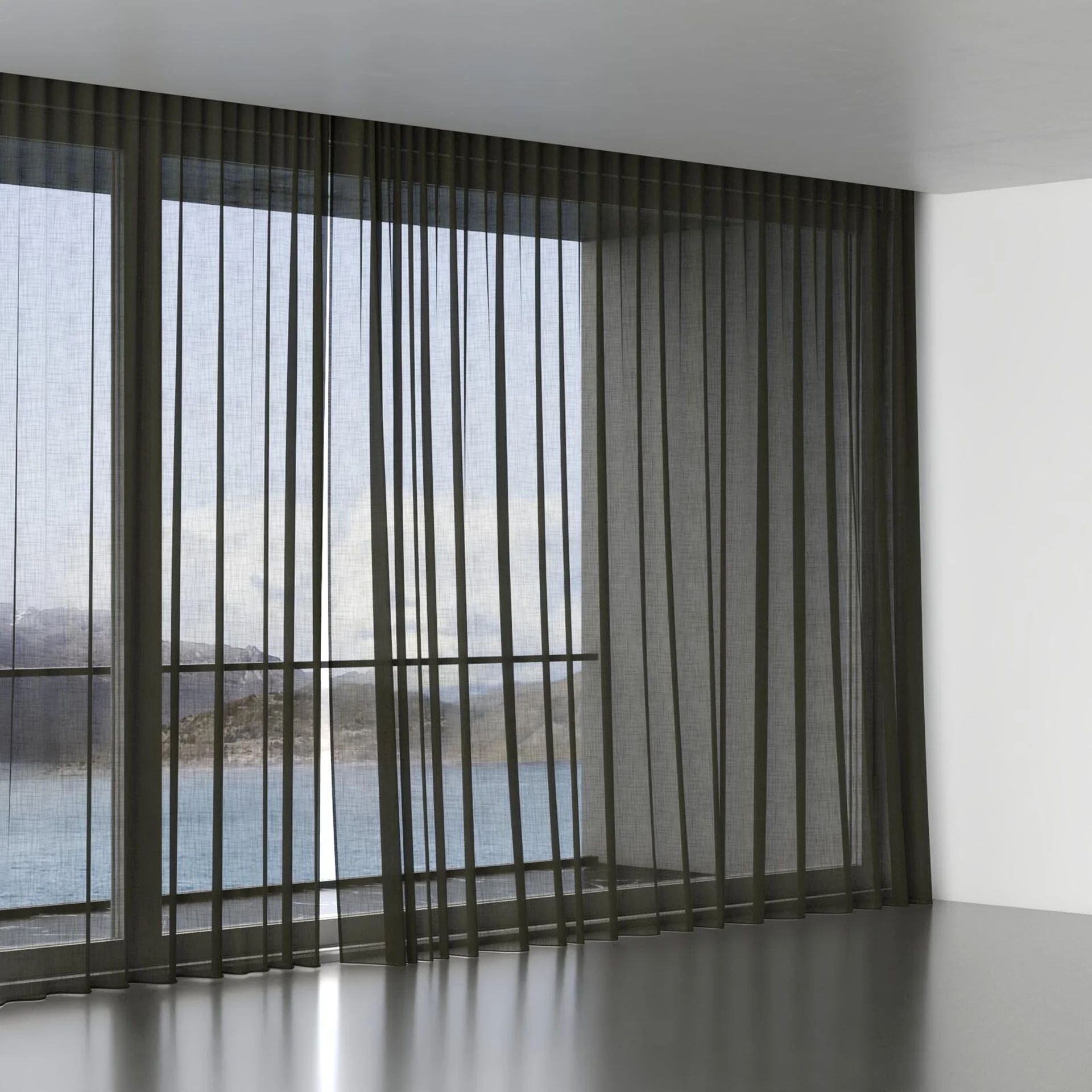 Full view of Kumo Recycled Moss, wave pleat