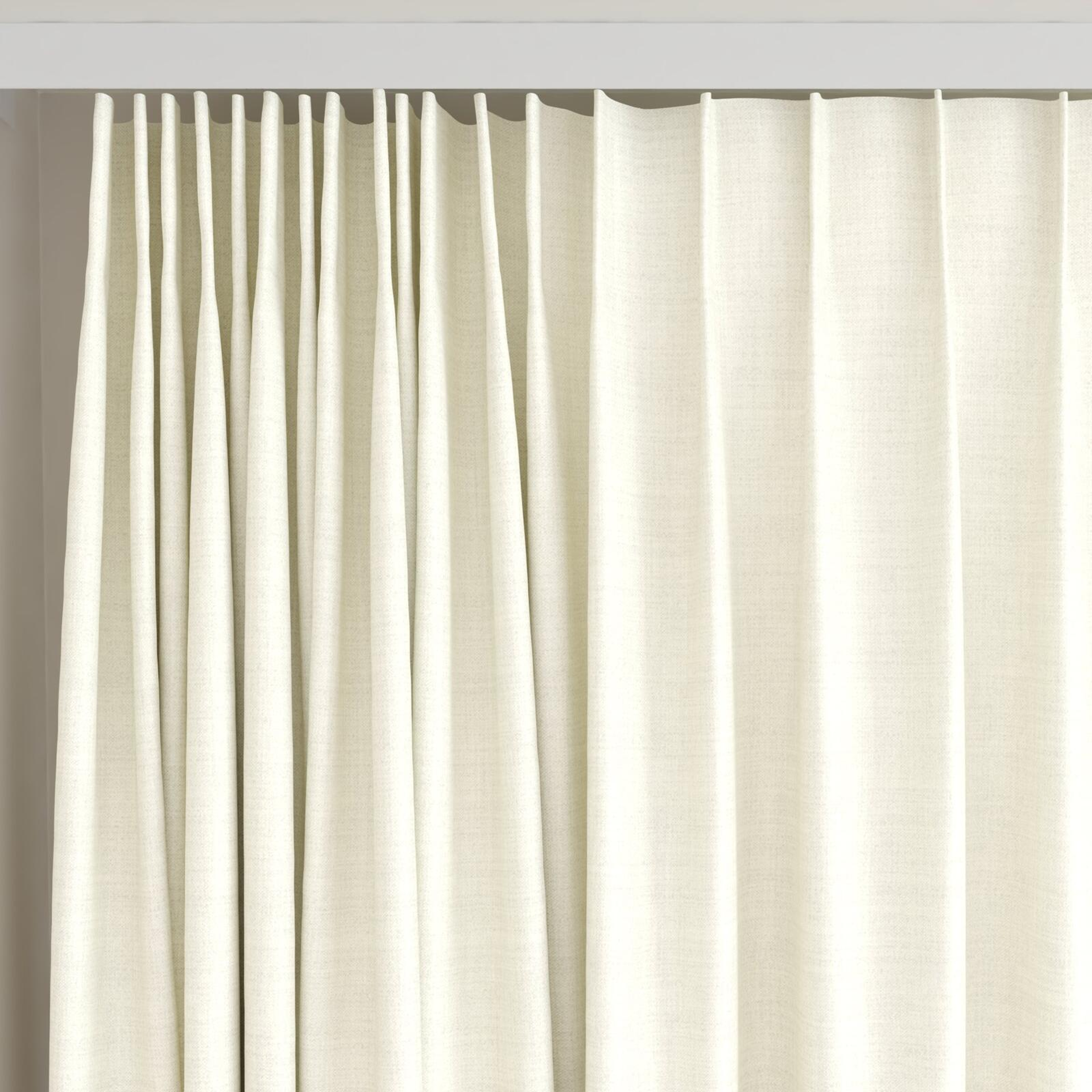 Top view of Keystone Ecru, on curtain rail