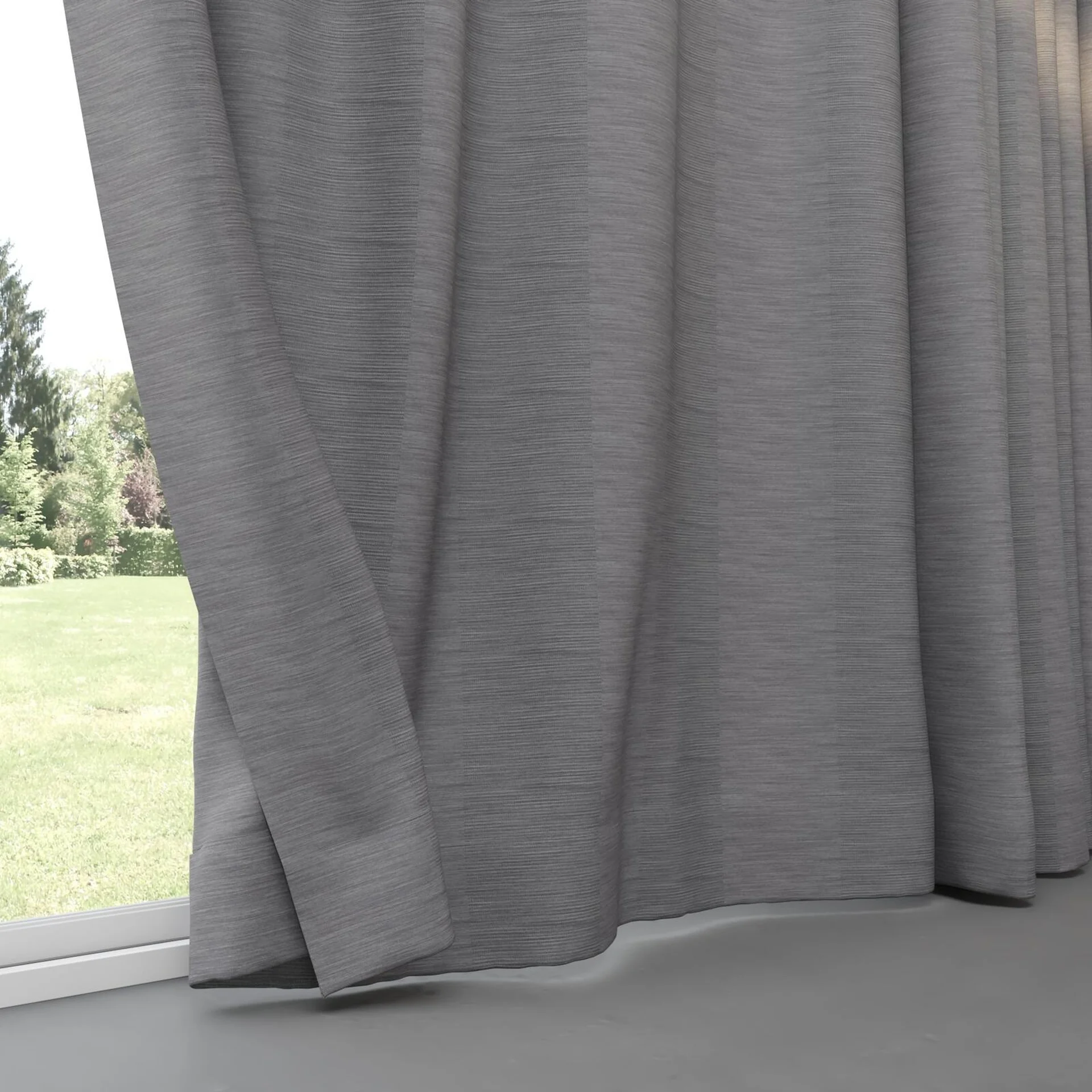 Bottom view of Borneo Uncoated Slate, pinch pleat