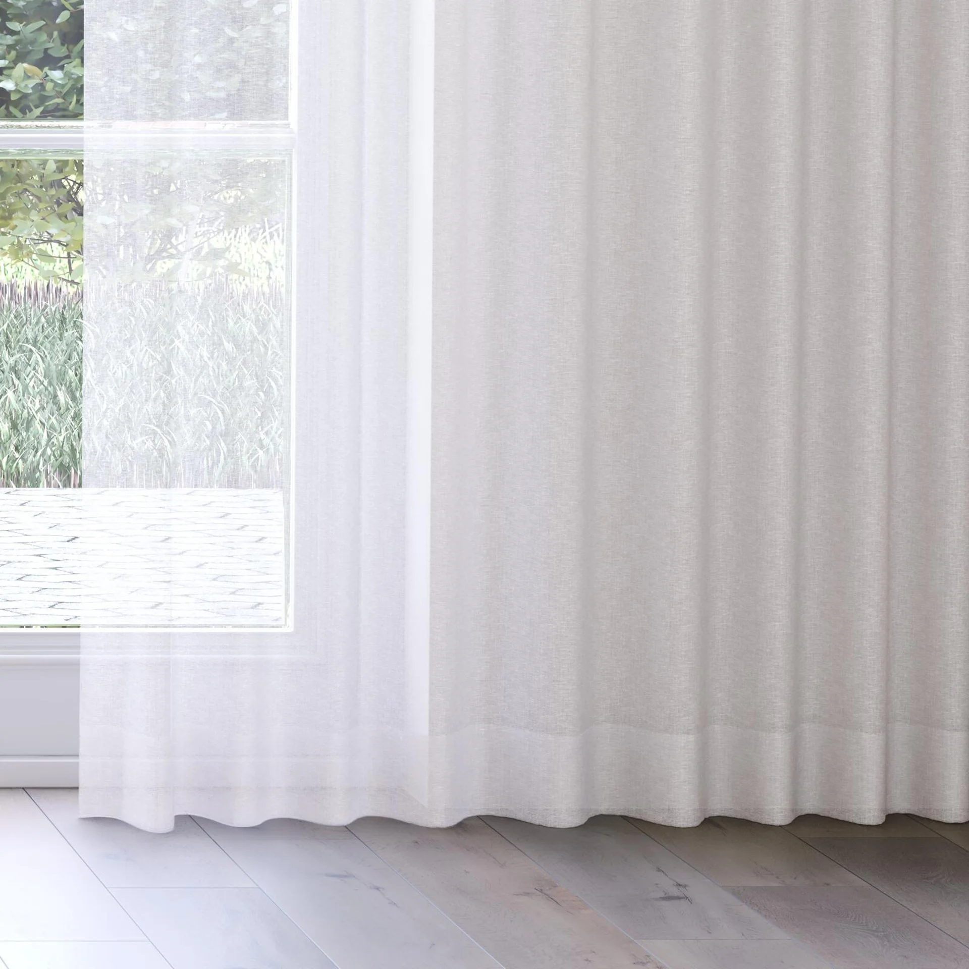 Bottom view of Elevate Winter, on curtain rail