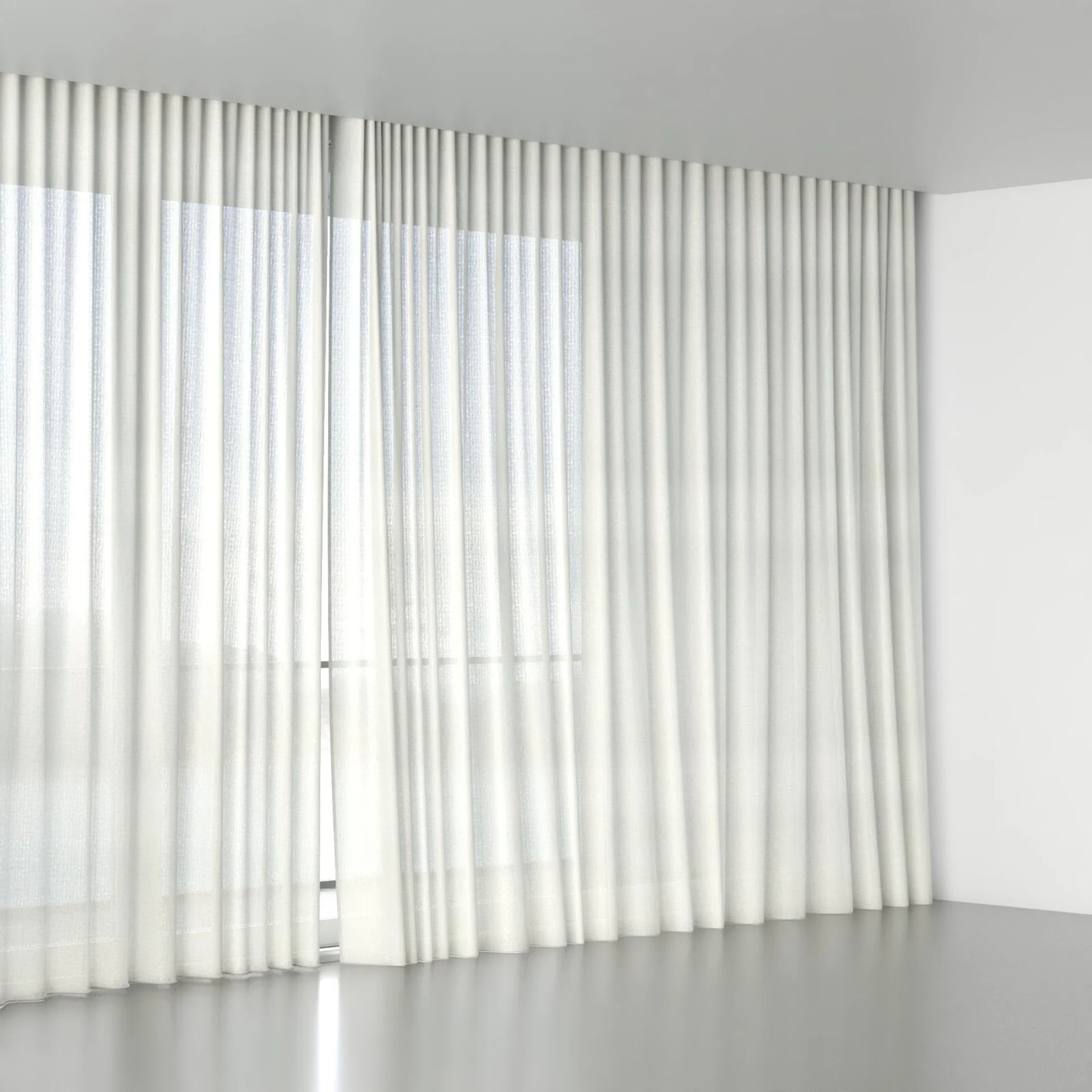 Full view of Crystal Cream, wave pleat