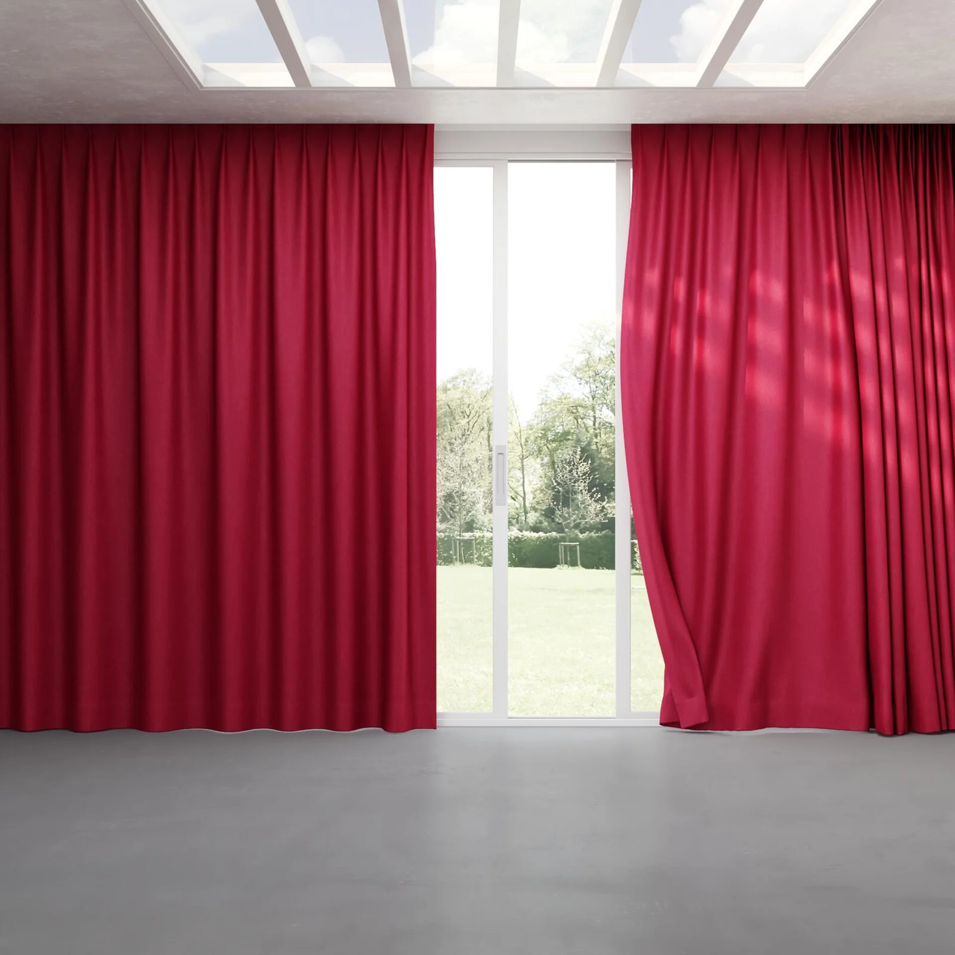 Full view of Bronco Peony, pinch pleat