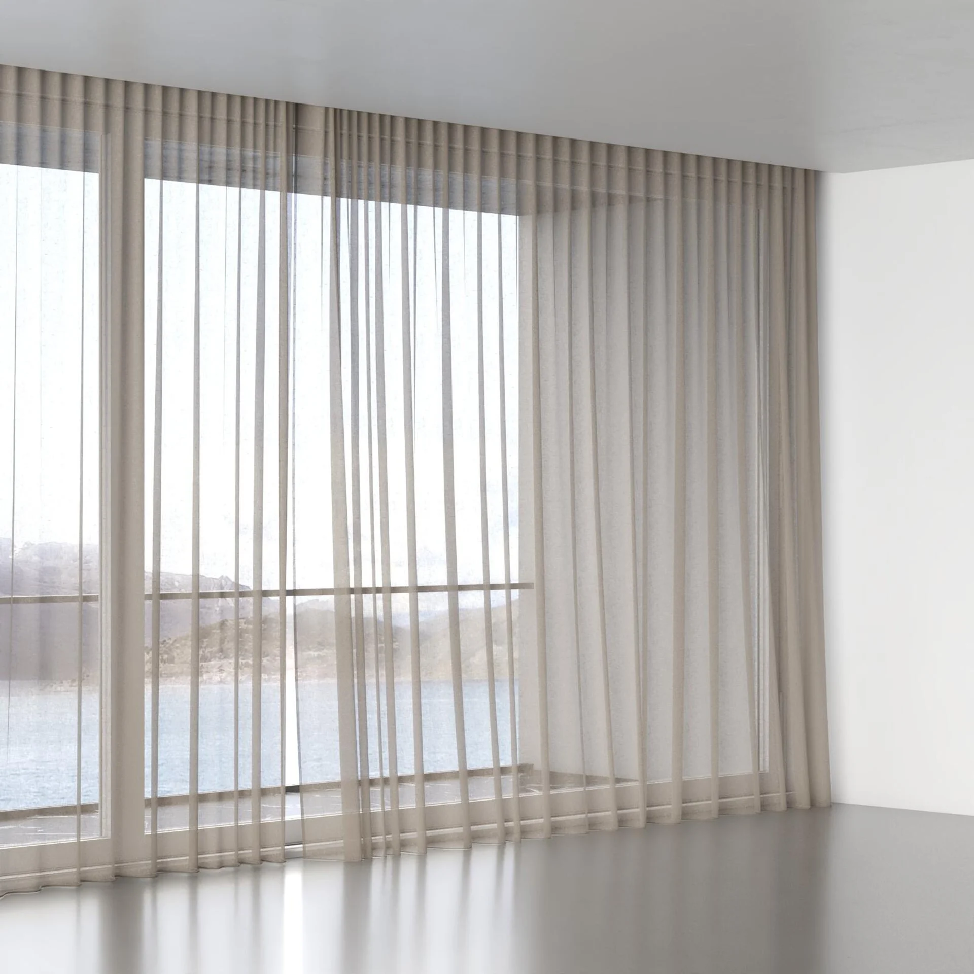 Full view of Kanji Linen, wave pleat