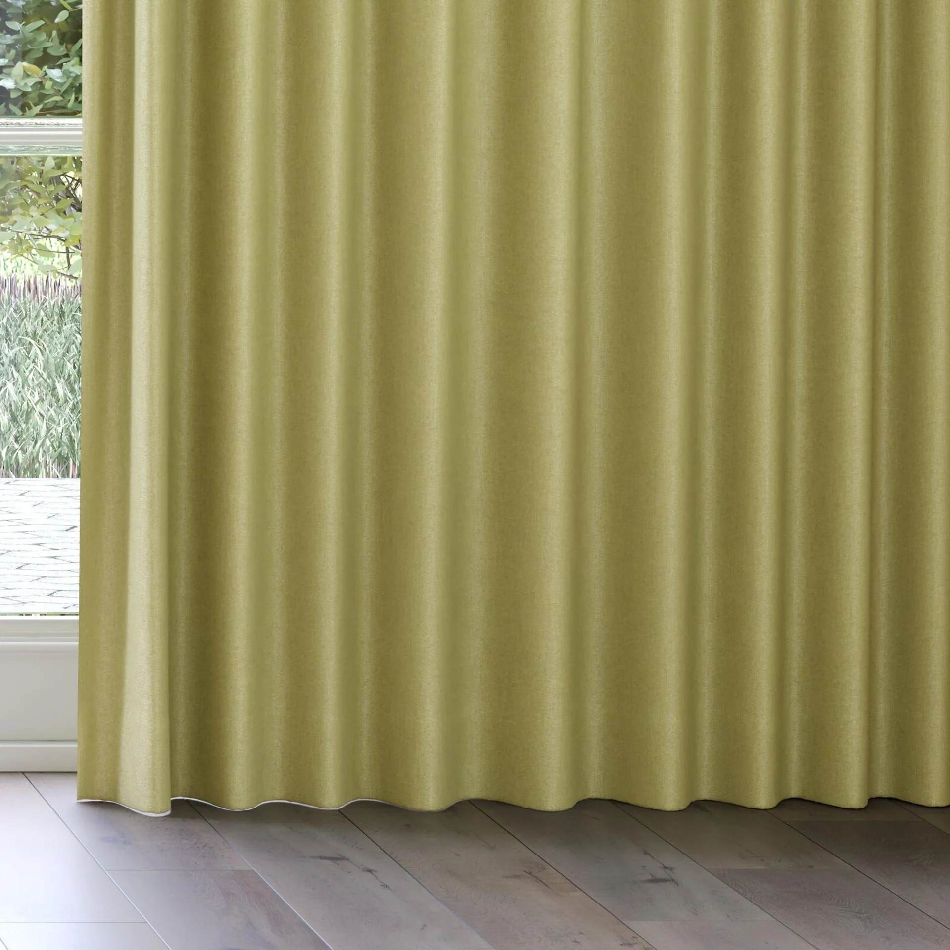 Bottom view of Bronco Lime, on curtain rail