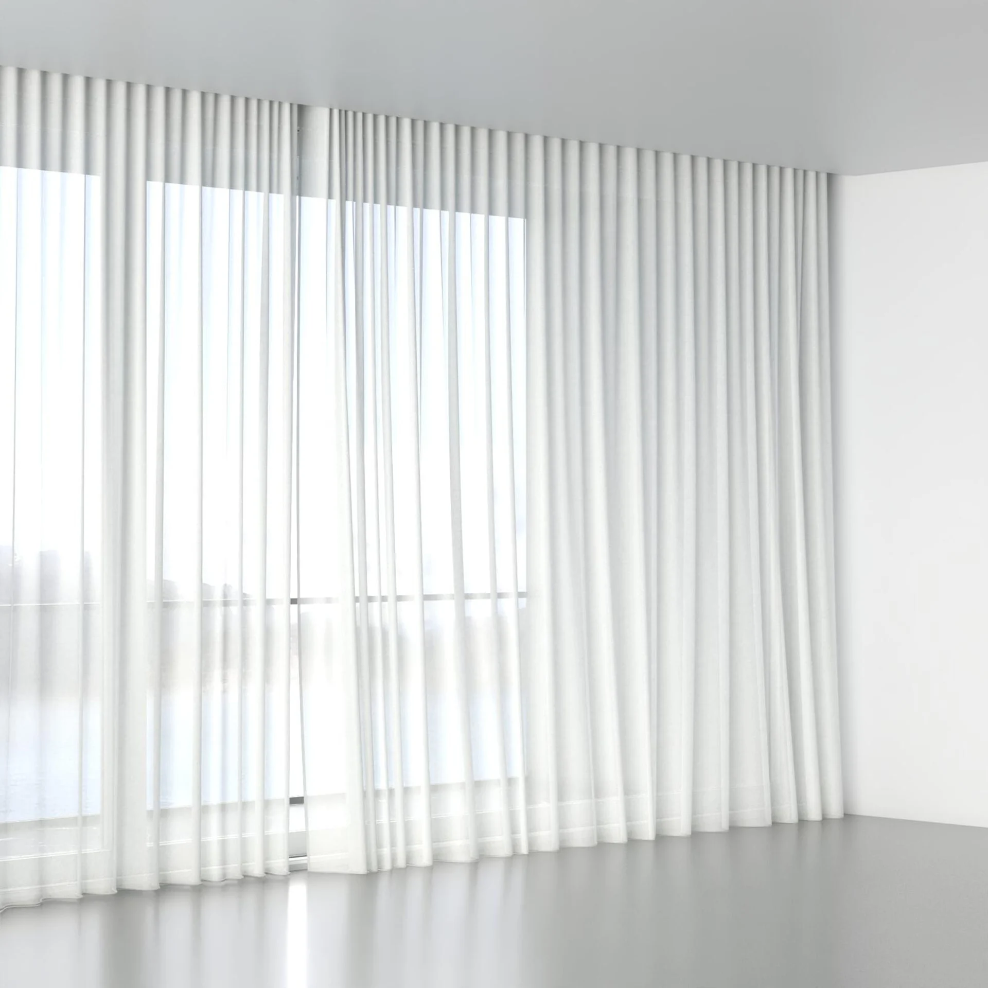 Full view of Flo II Wool, wave pleat