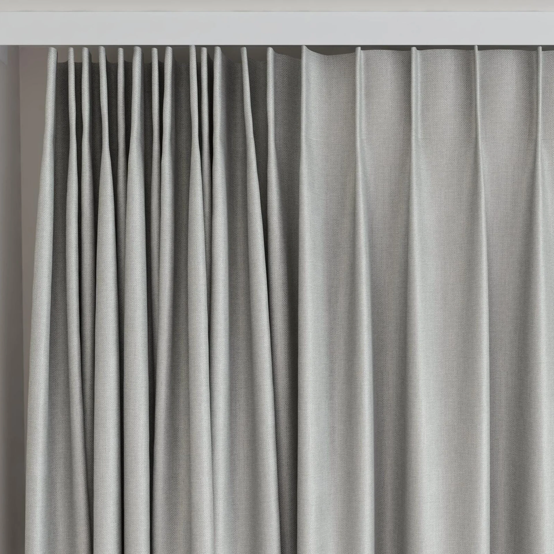 Top view of Matrix FR Overcast, on curtain rail