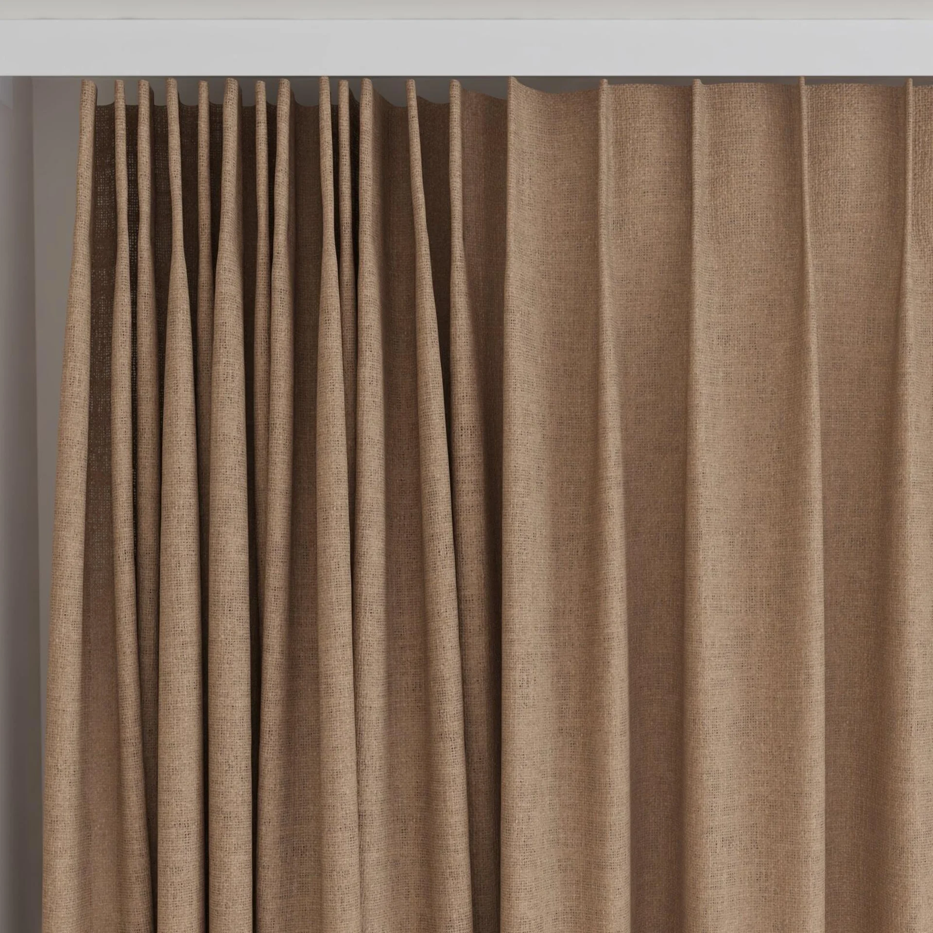 Top view of Adobe Tobacco, on curtain rail