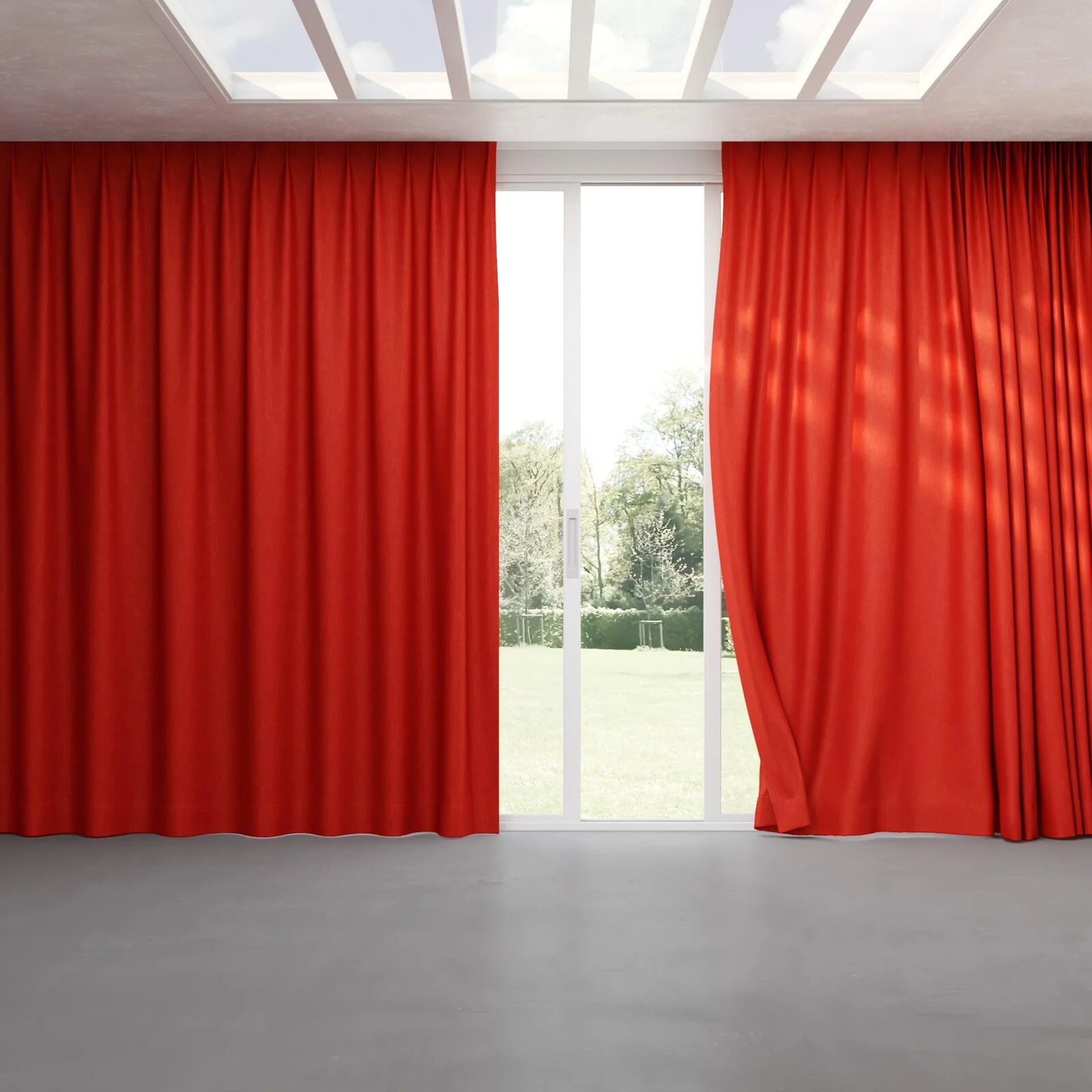 Full view of Bronco Paprika, pinch pleat