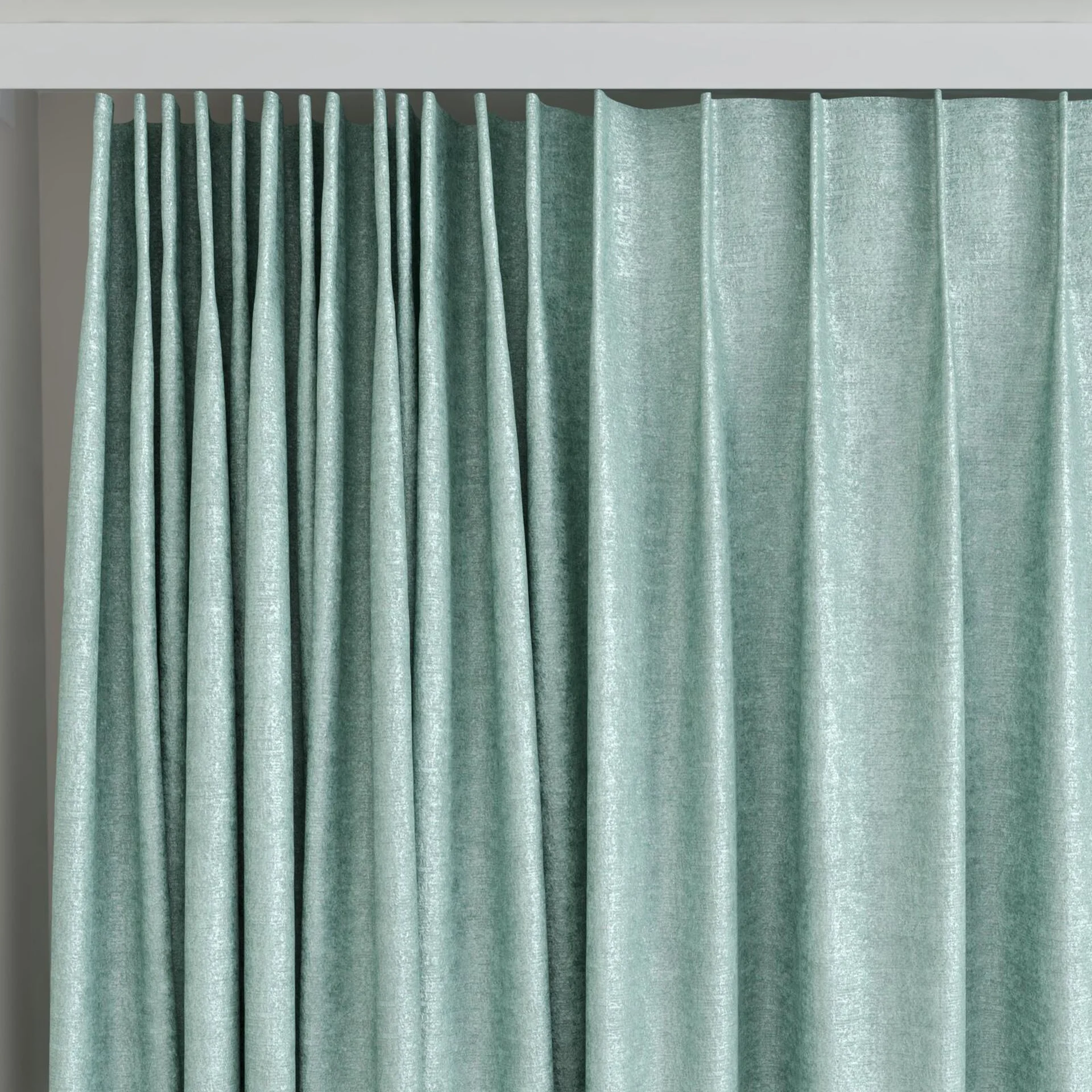 Top view of Hug Porcelain, on curtain rail