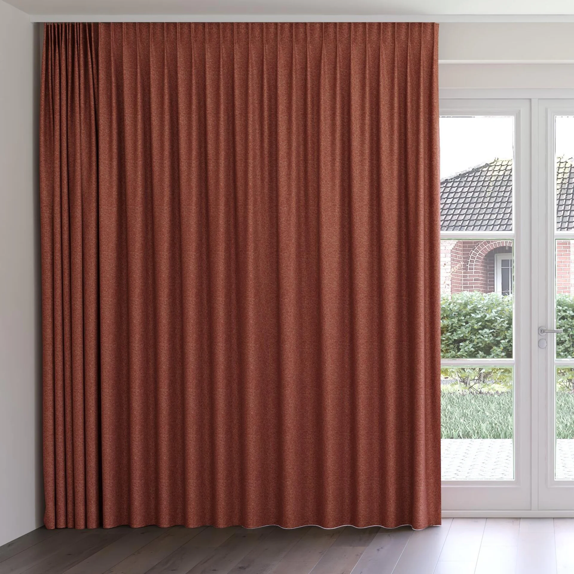 Front view of Bora Bora Spice, on curtain rail