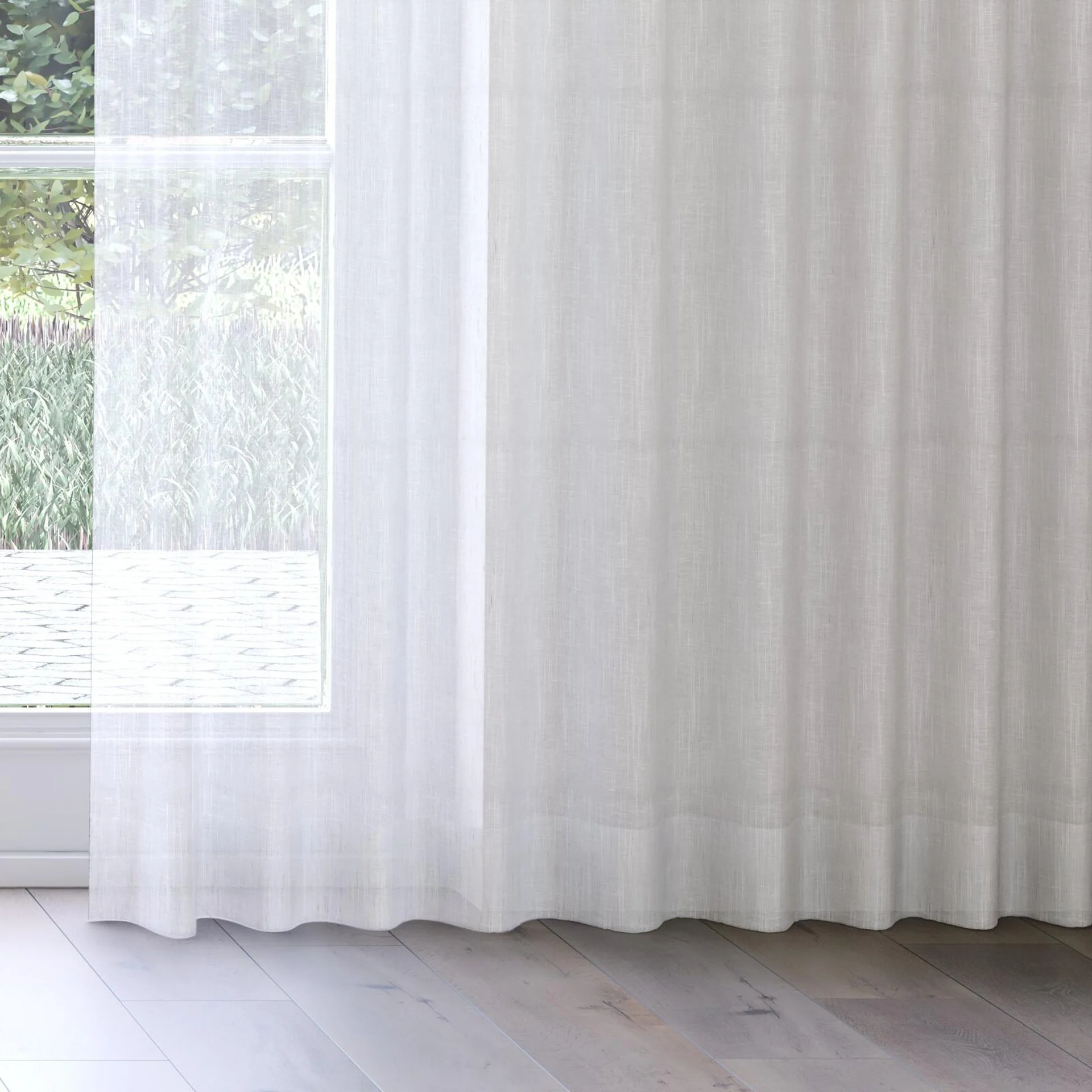 Bottom view of Rhythm Terrazzo, on curtain rail