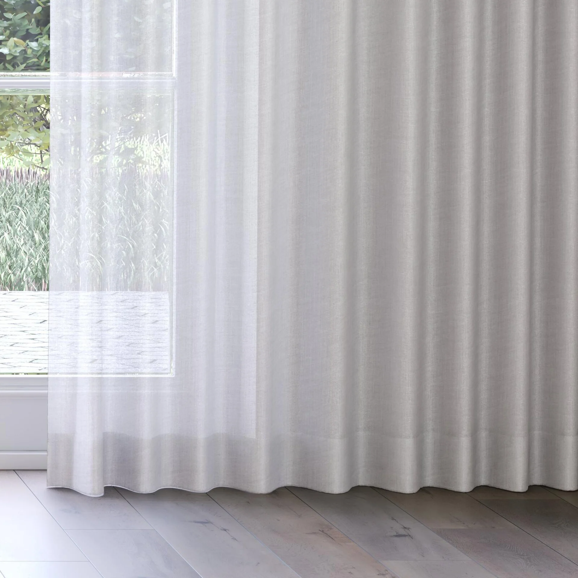 Bottom view of Uru Mist, on curtain rail