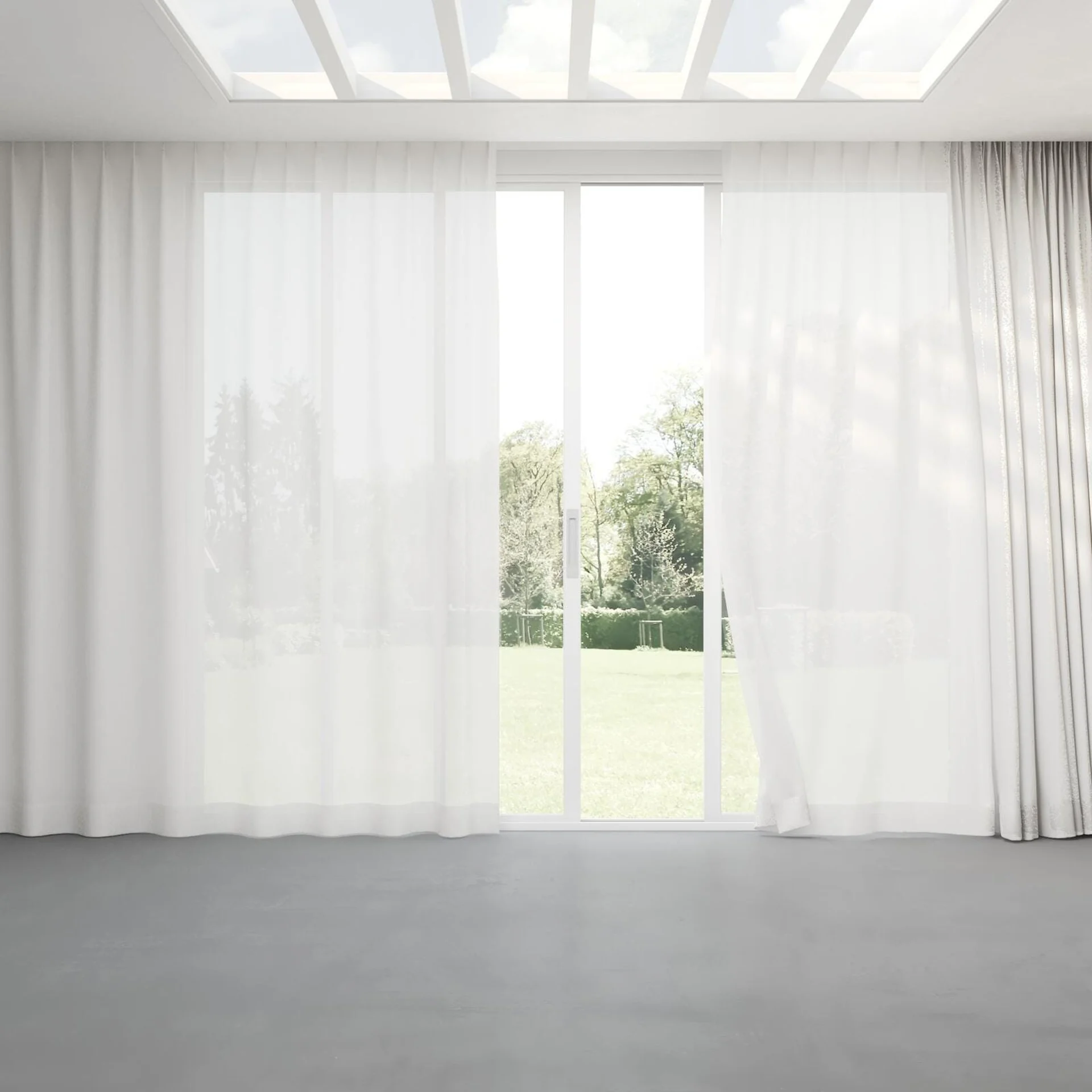 Full view of Balance Silk, pinch pleat