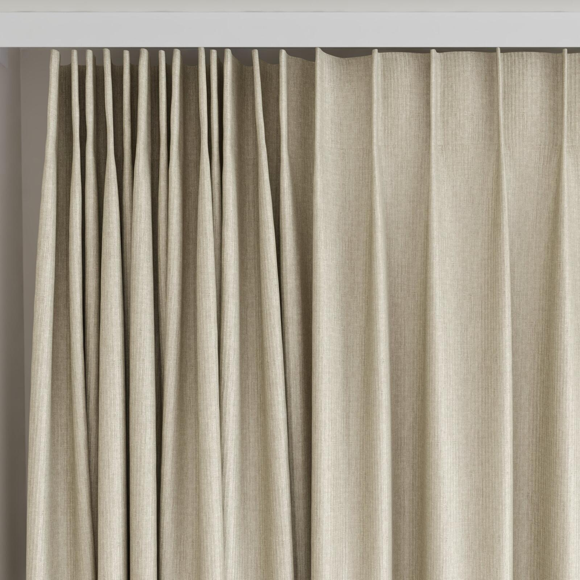 Top view of Hombre Ivory, on curtain rail
