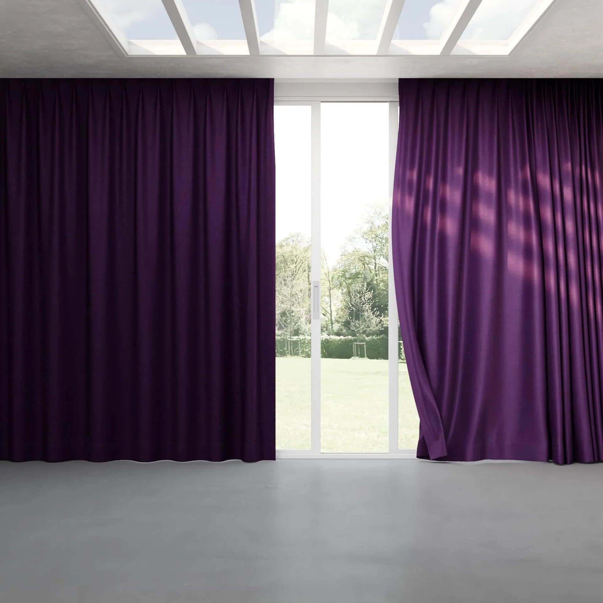 Full view of Drama Imperial, pinch pleat