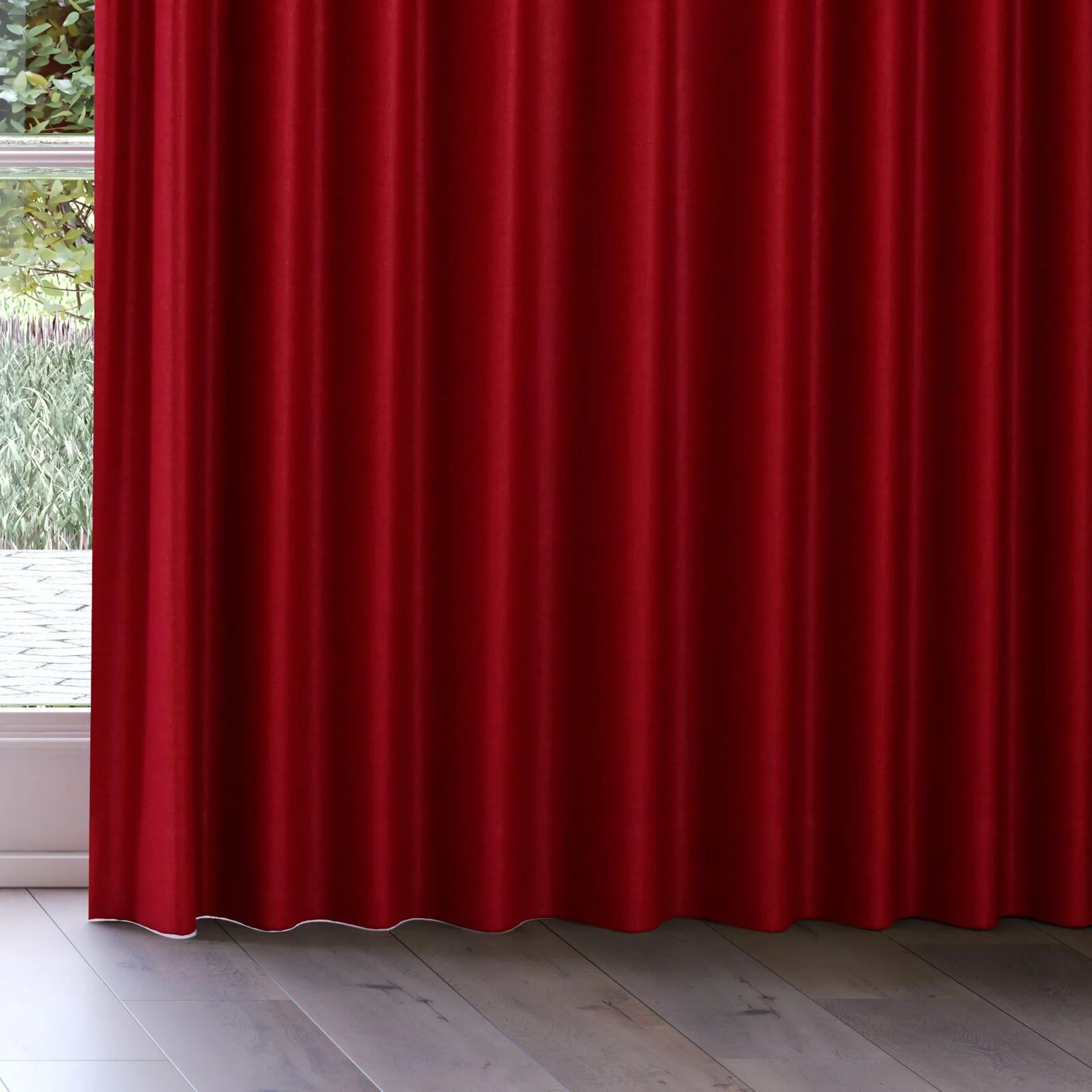 Bottom view of Drama Cherry, on curtain rail