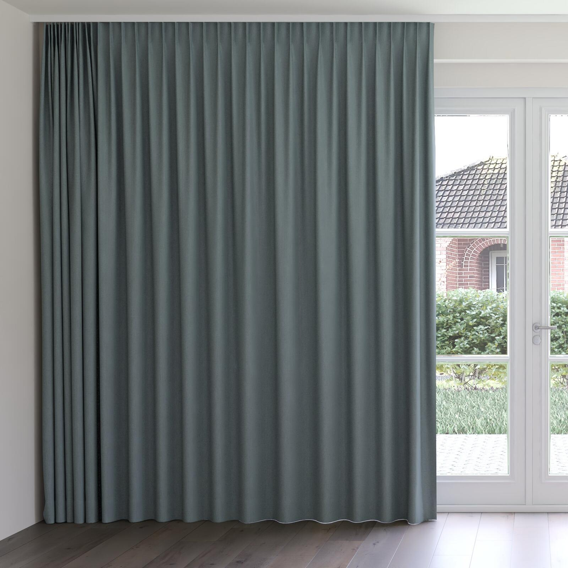 Front view of Northstar Duckegg, on curtain rail