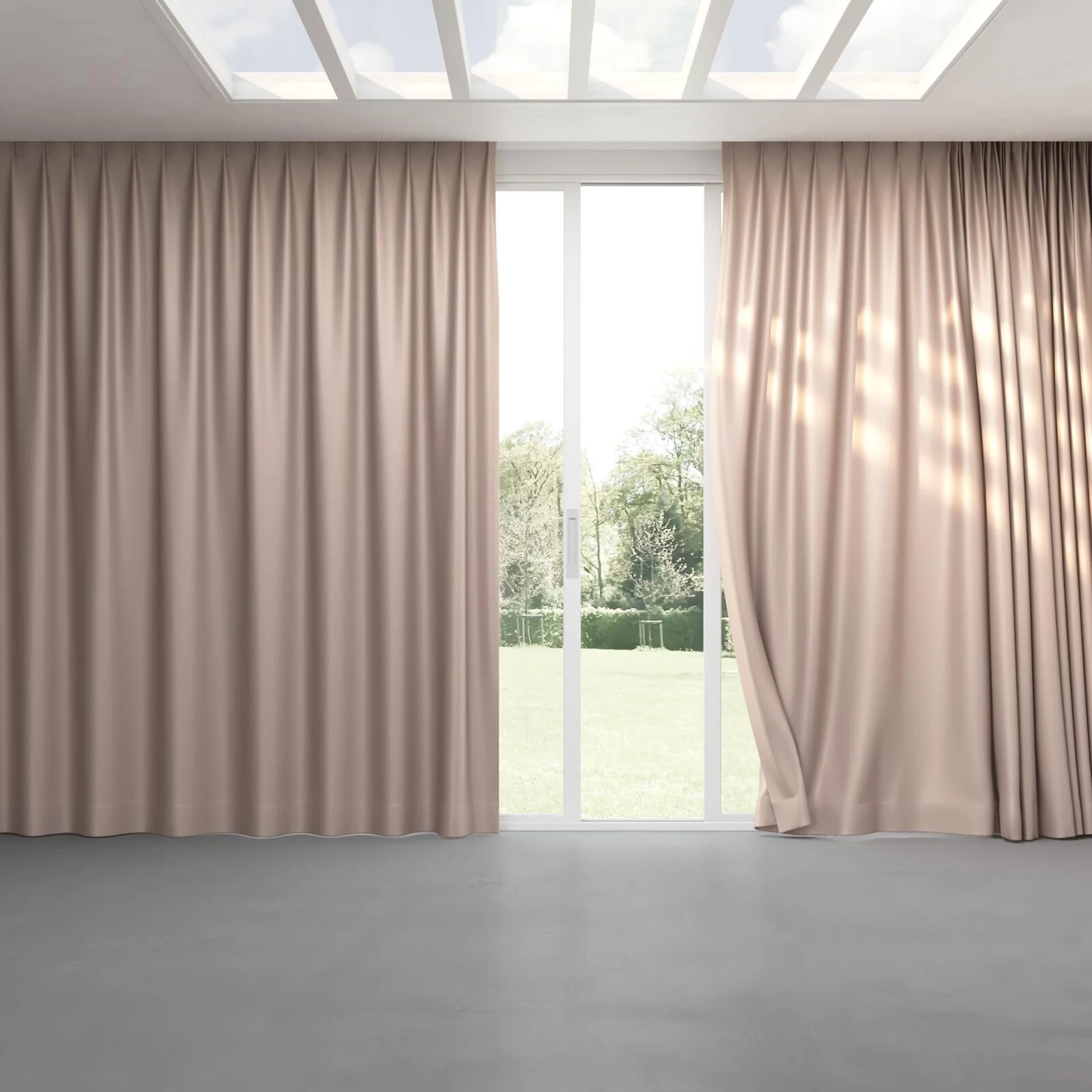 Full view of Sleek Blush, pinch pleat