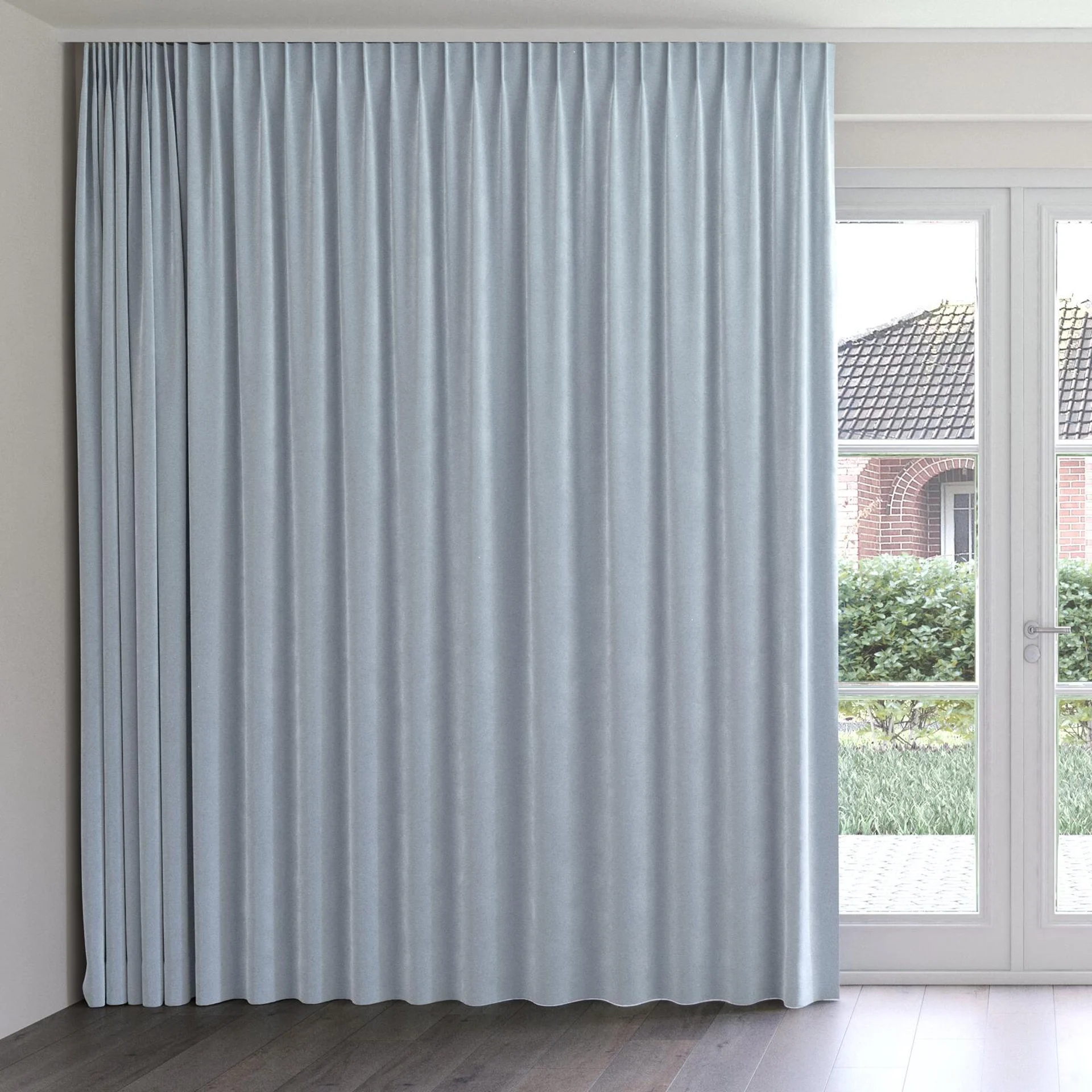 Front view of Moon Sky, on curtain rail
