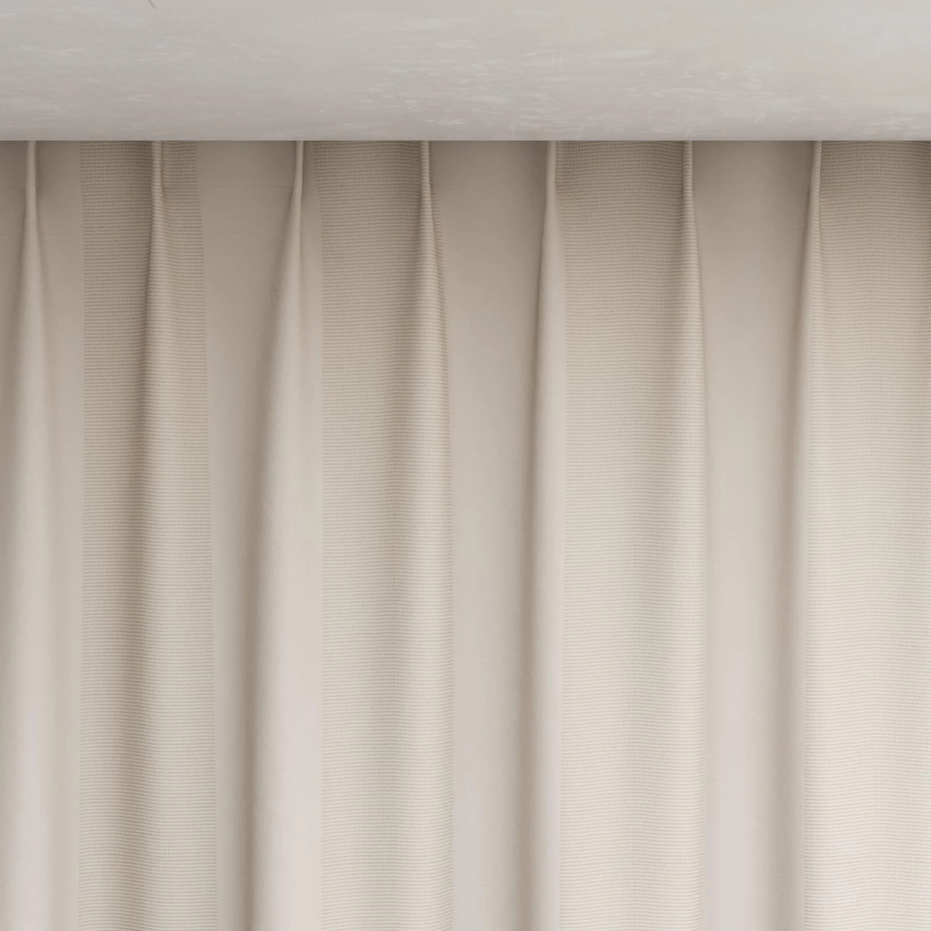 Top view of Borneo Uncoated Linen, pinch pleat