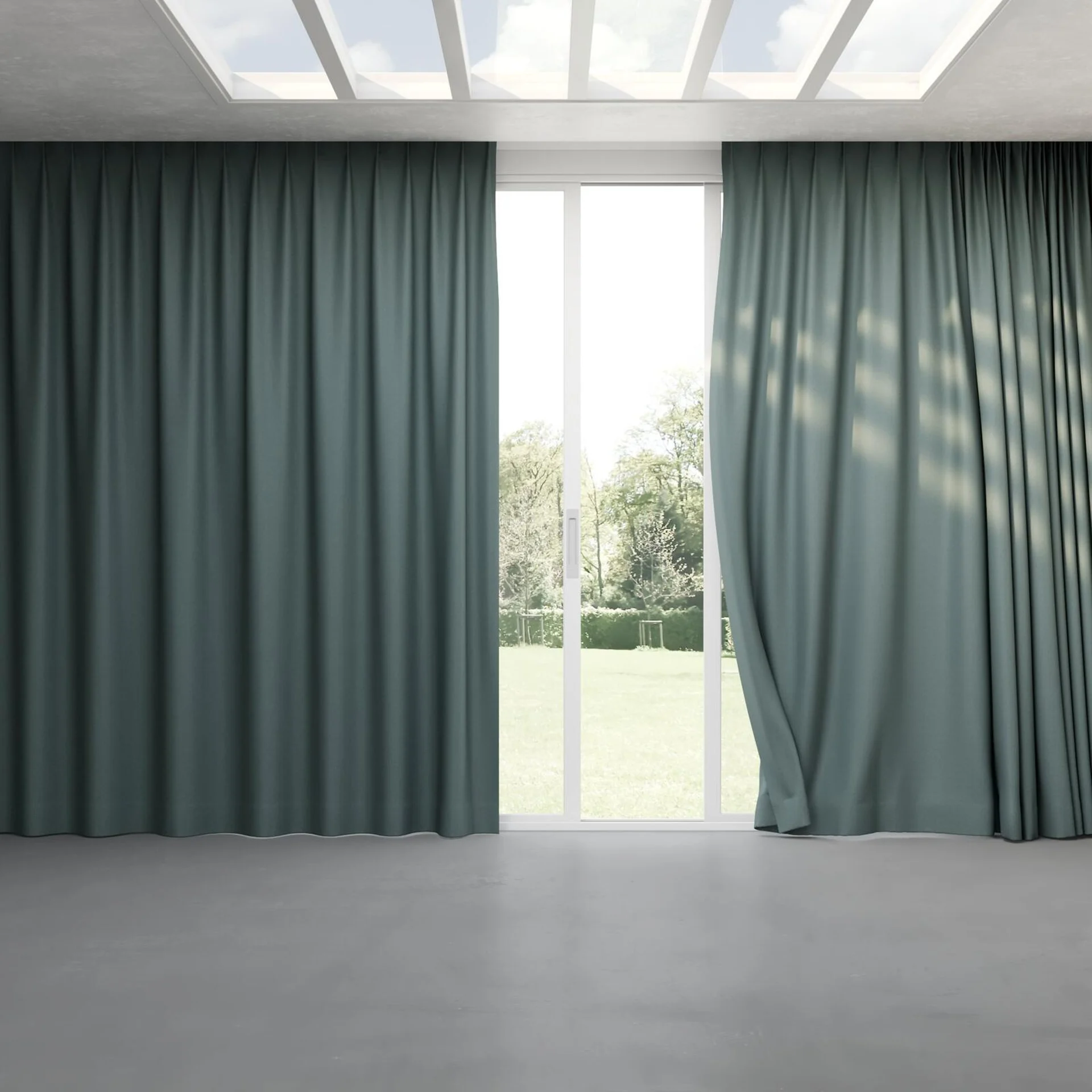 Full view of Trailblazer Jade, pinch pleat