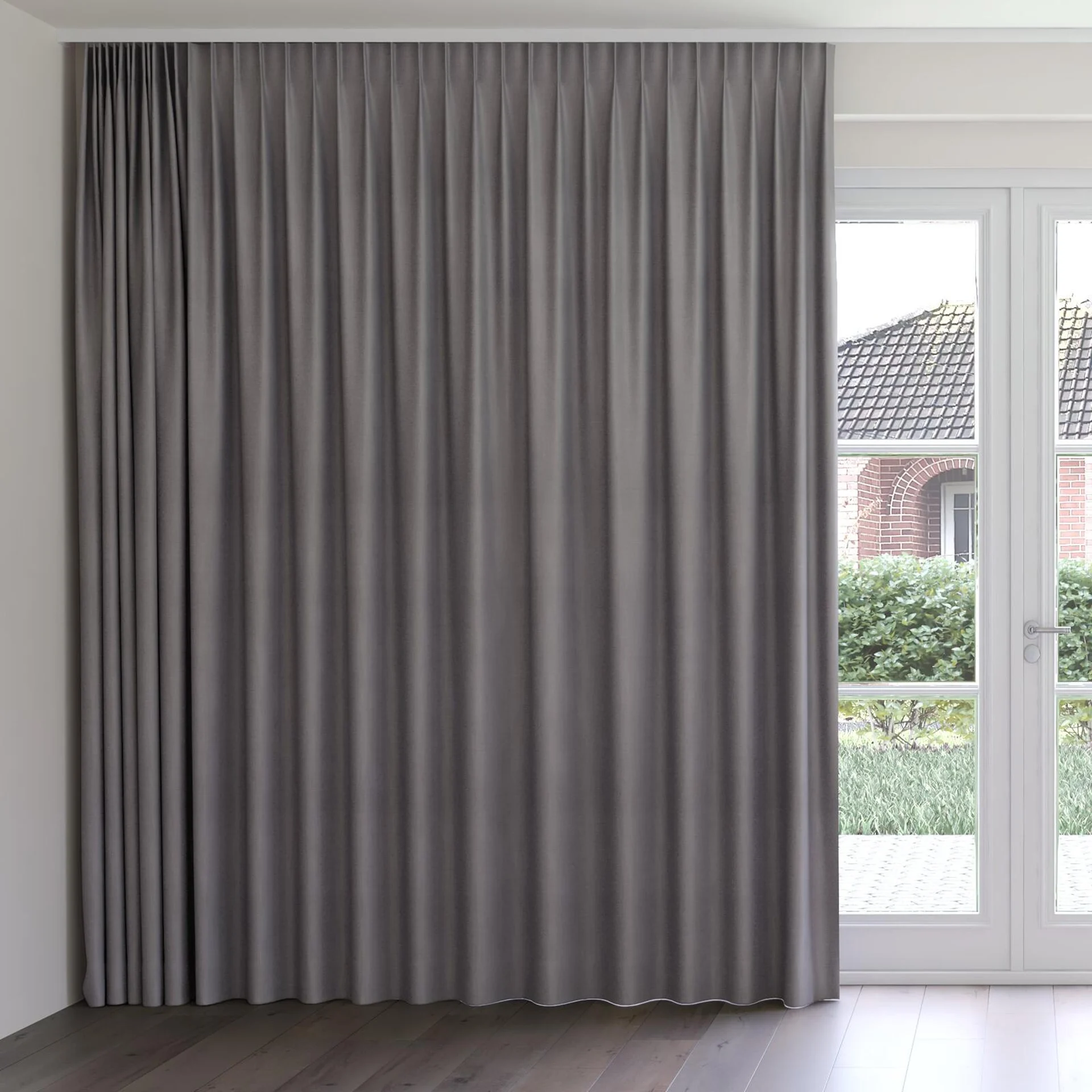 Front view of Loci Dim Out Gull, on curtain rail