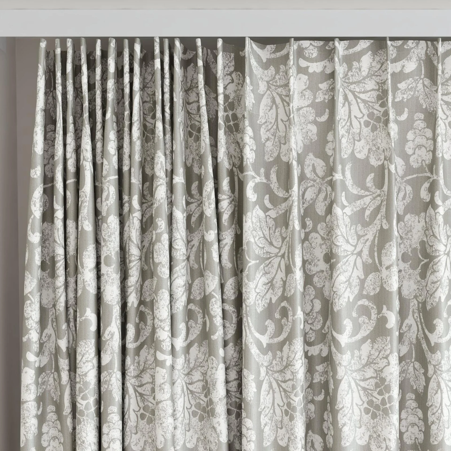 Top view of Florentine Cream, on curtain rail