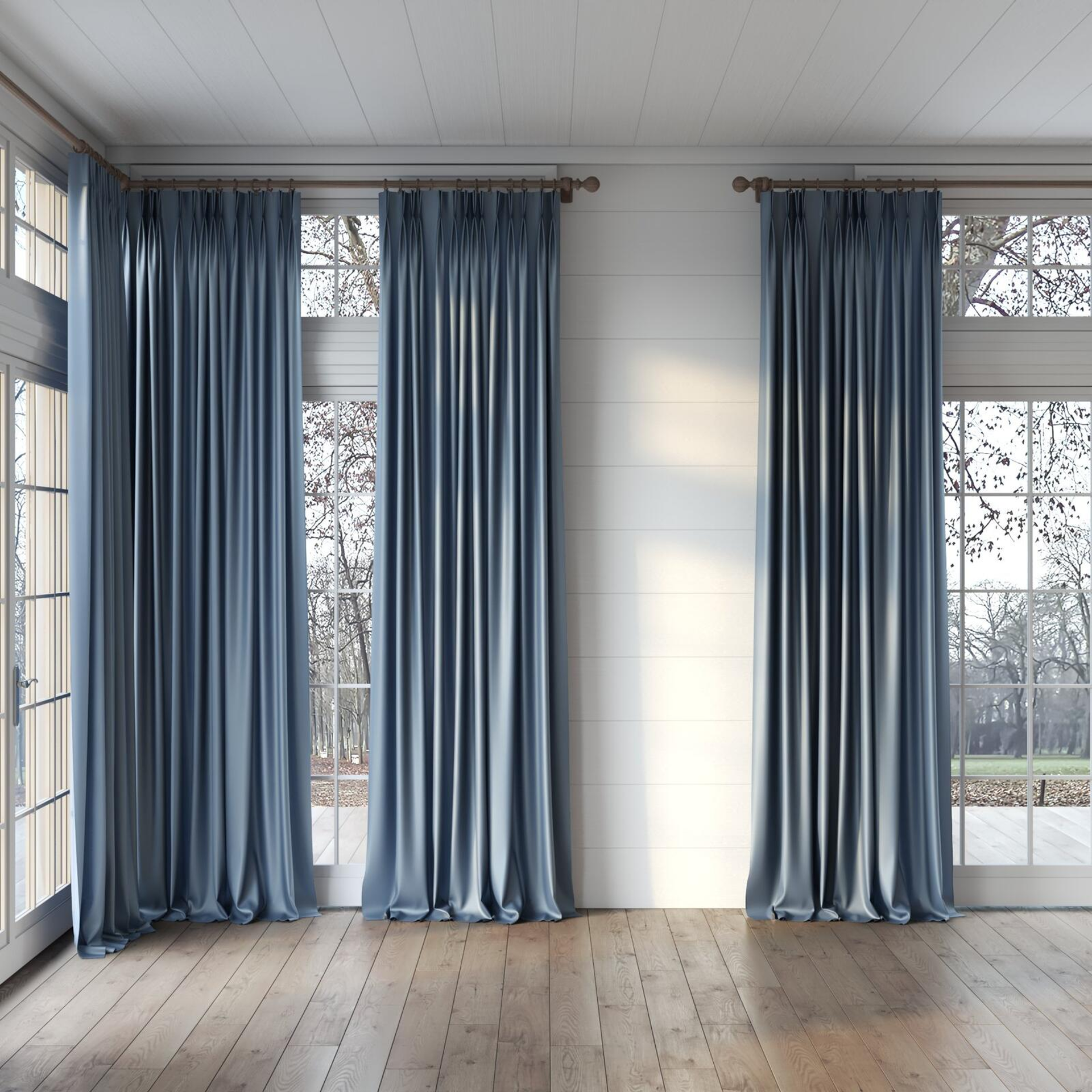 Full view of Optima Iron, puddled, on curtain rod