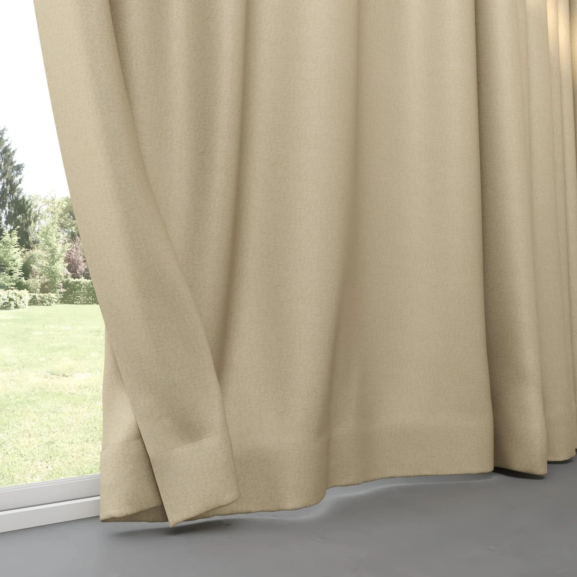Bottom view of Grove Sand, pinch pleat