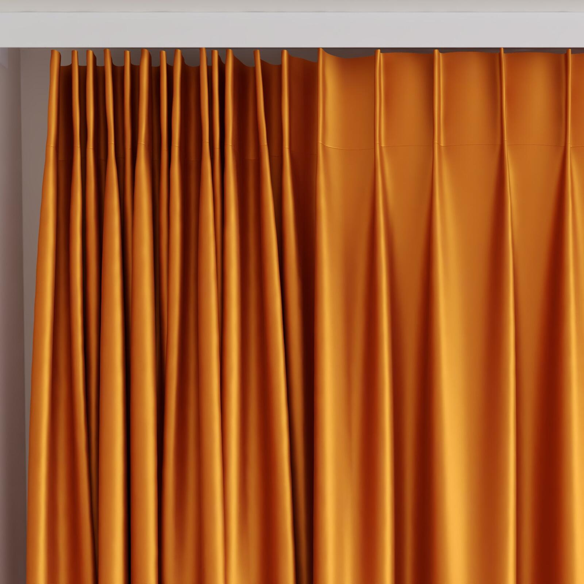 Top view of Moonbeam Koi, on curtain rail