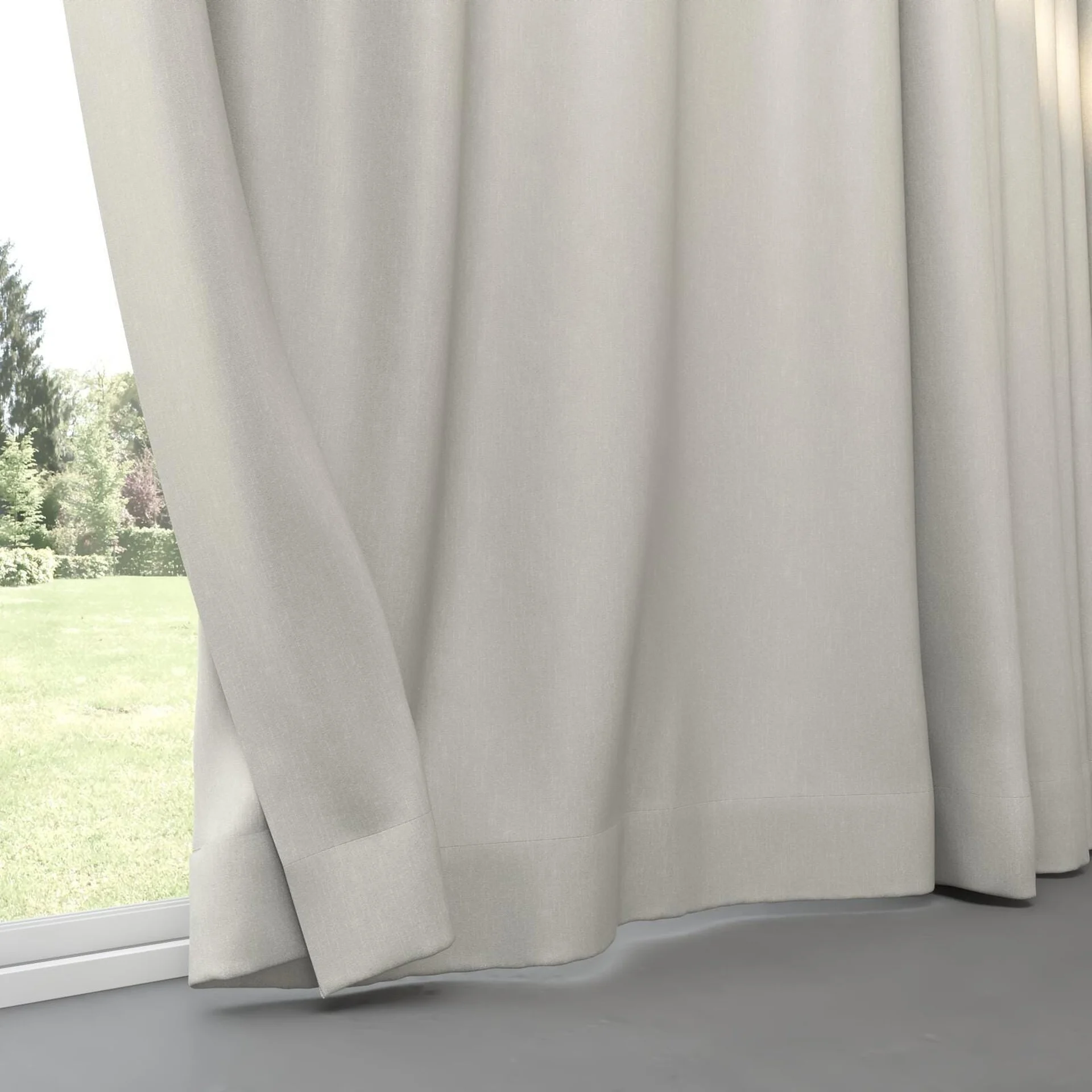 Bottom view of Excel Silver, pinch pleat