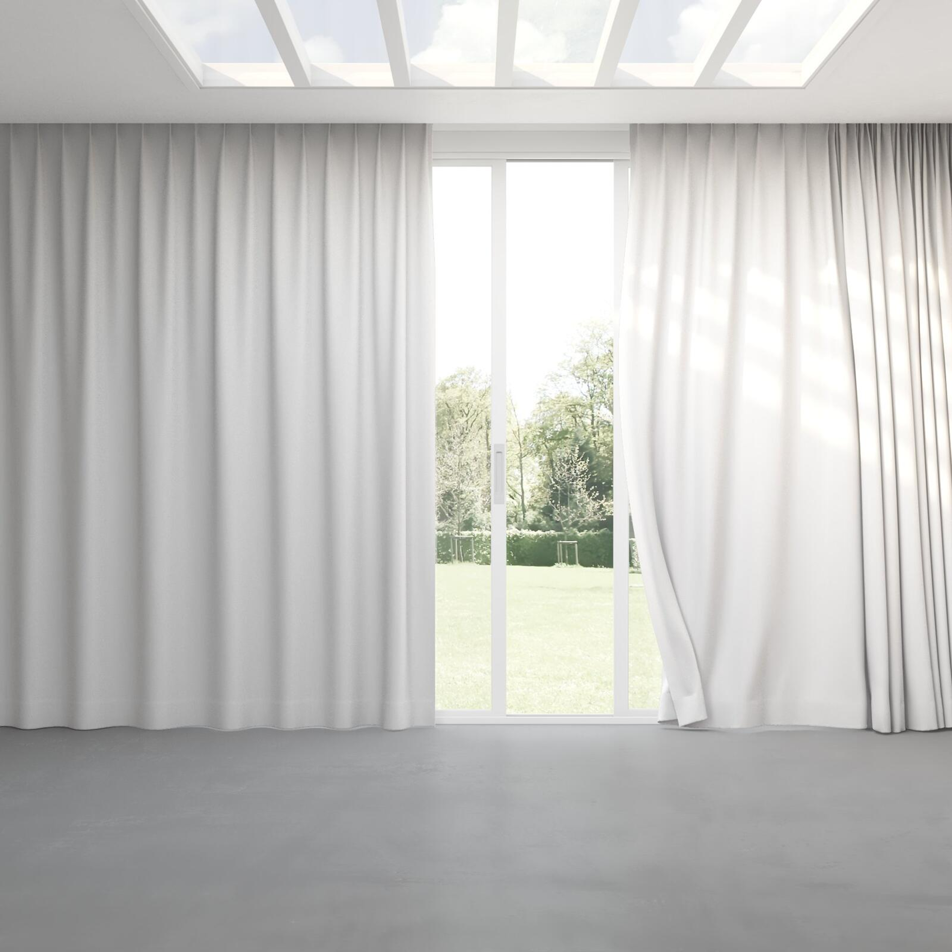 Full view of Tasman UC Paper, pinch pleat
