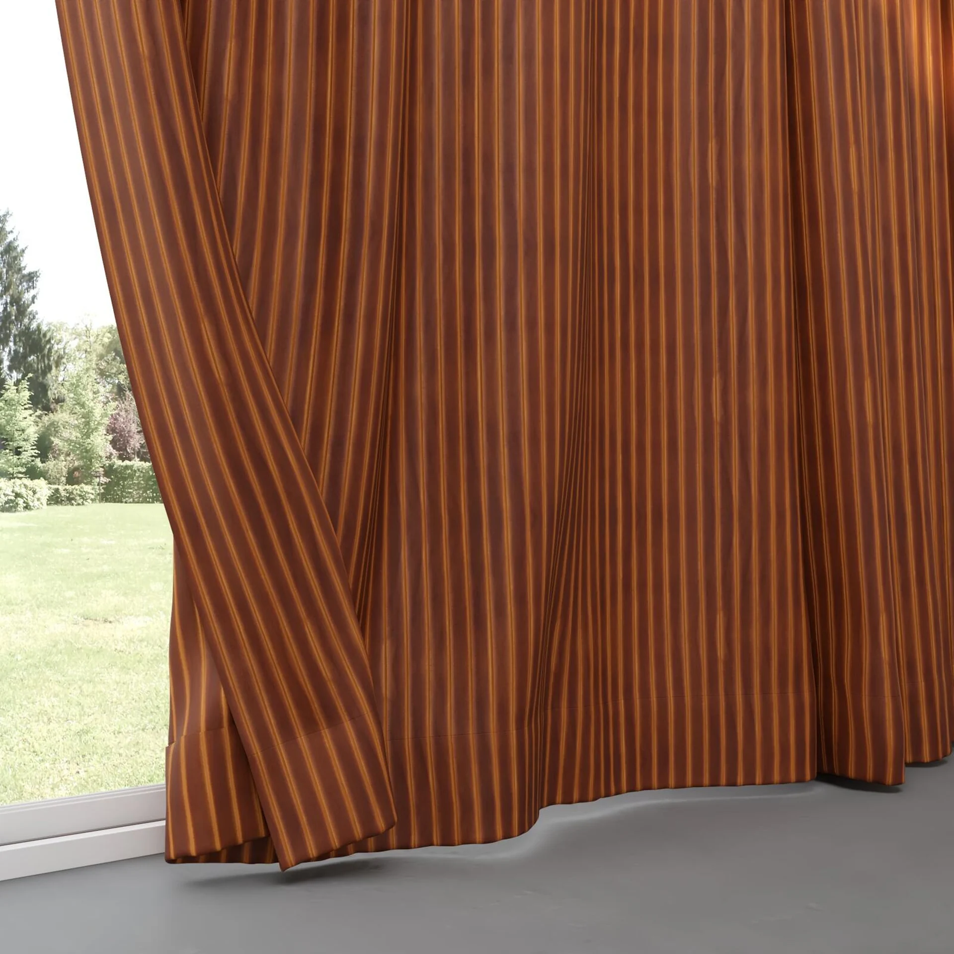 Bottom view of Cordial Rustic, pinch pleat
