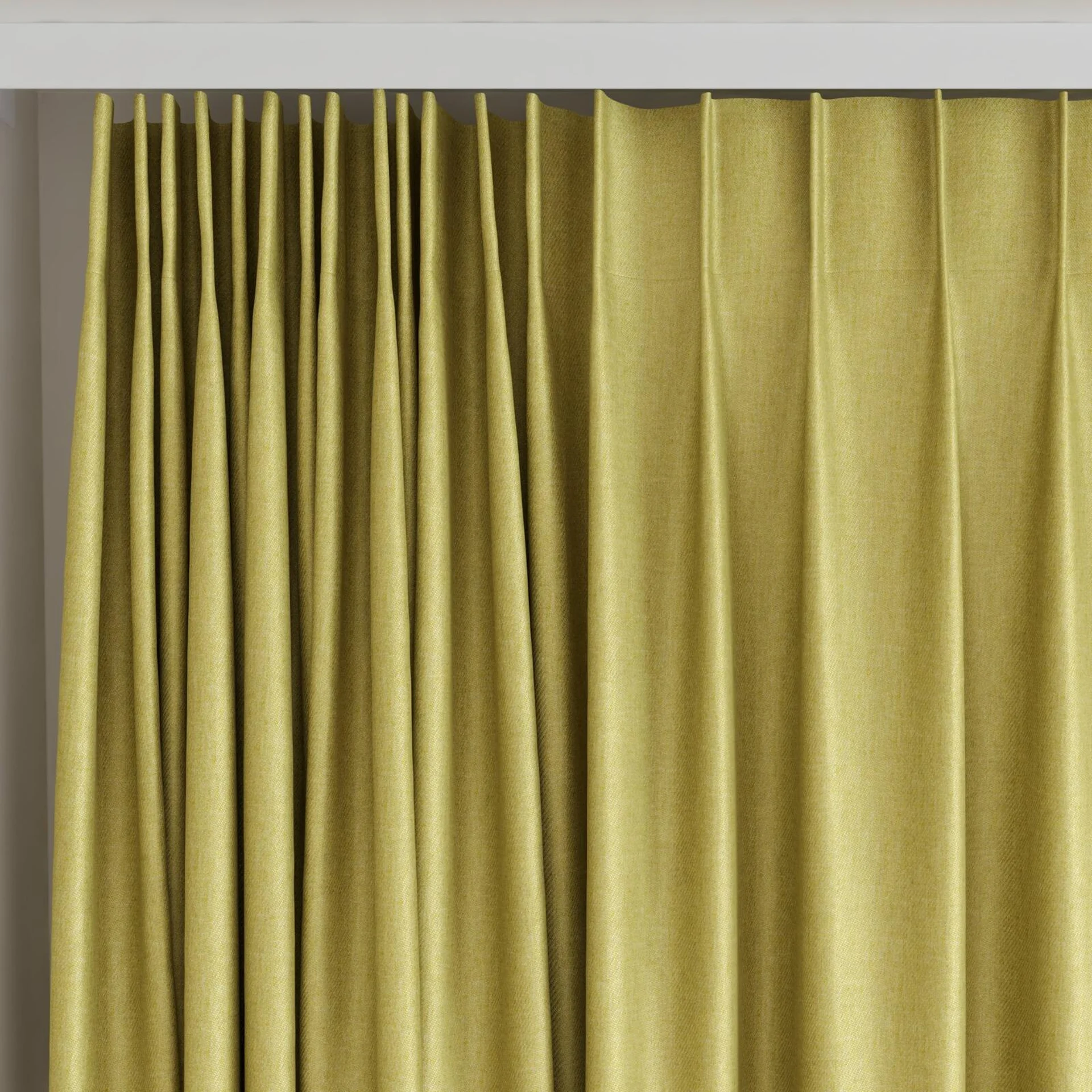 Top view of Fiji Linden, on curtain rail