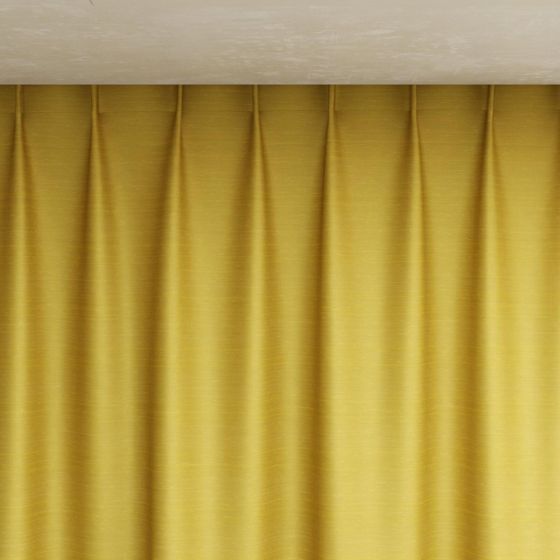 Top view of Silky Gold, pinch pleat