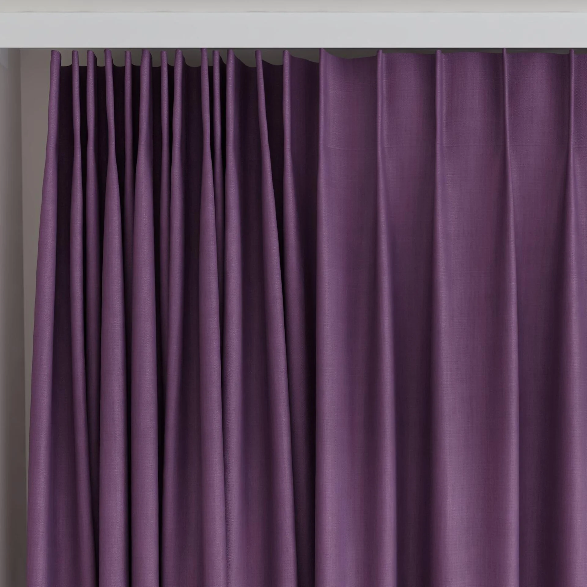 Top view of Lexicon Amethyst, on curtain rail
