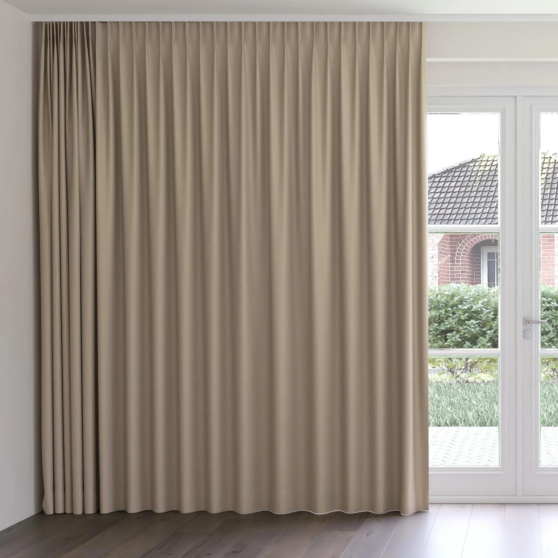 Front view of Duede Dune, on curtain rail