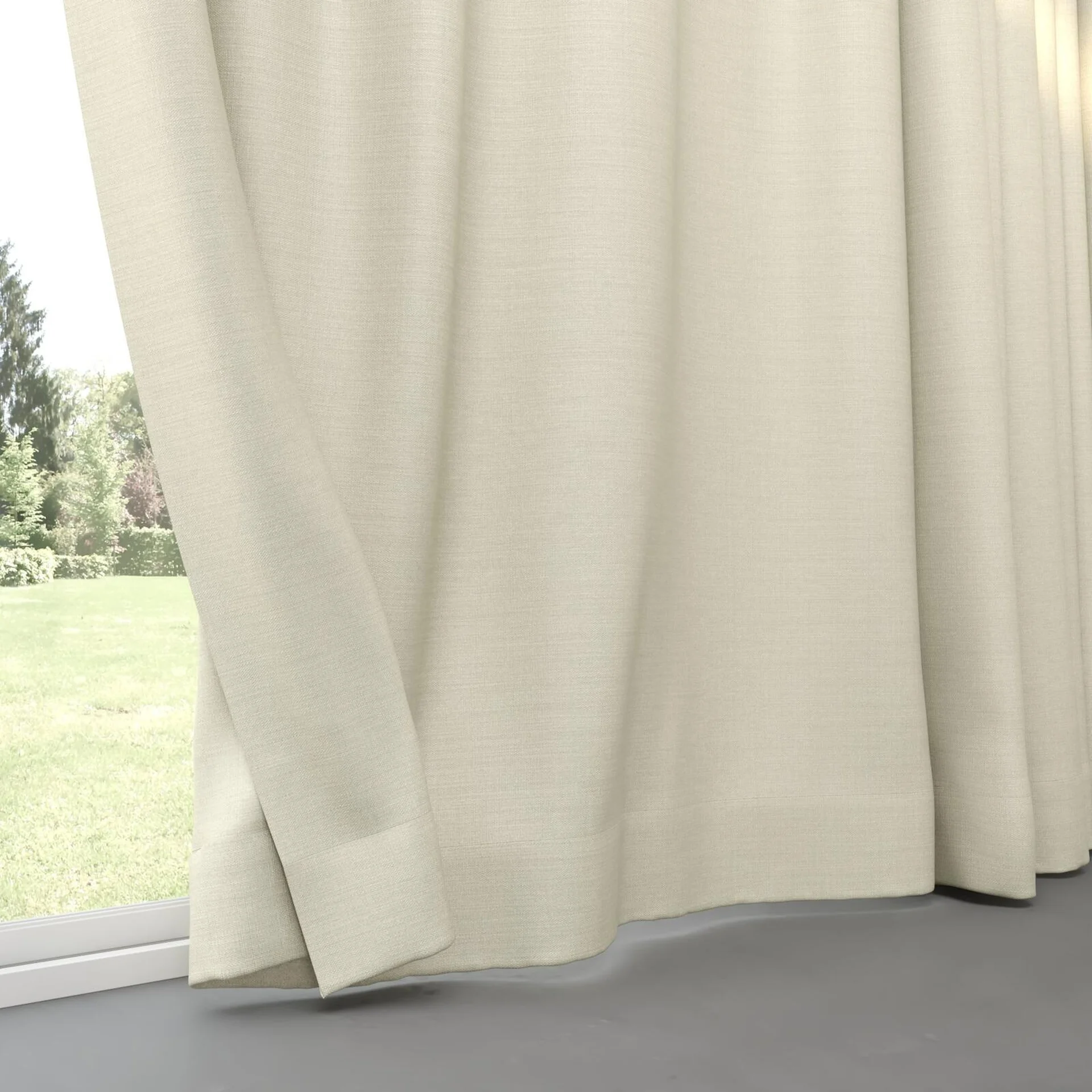 Bottom view of Linex Ivory, pinch pleat
