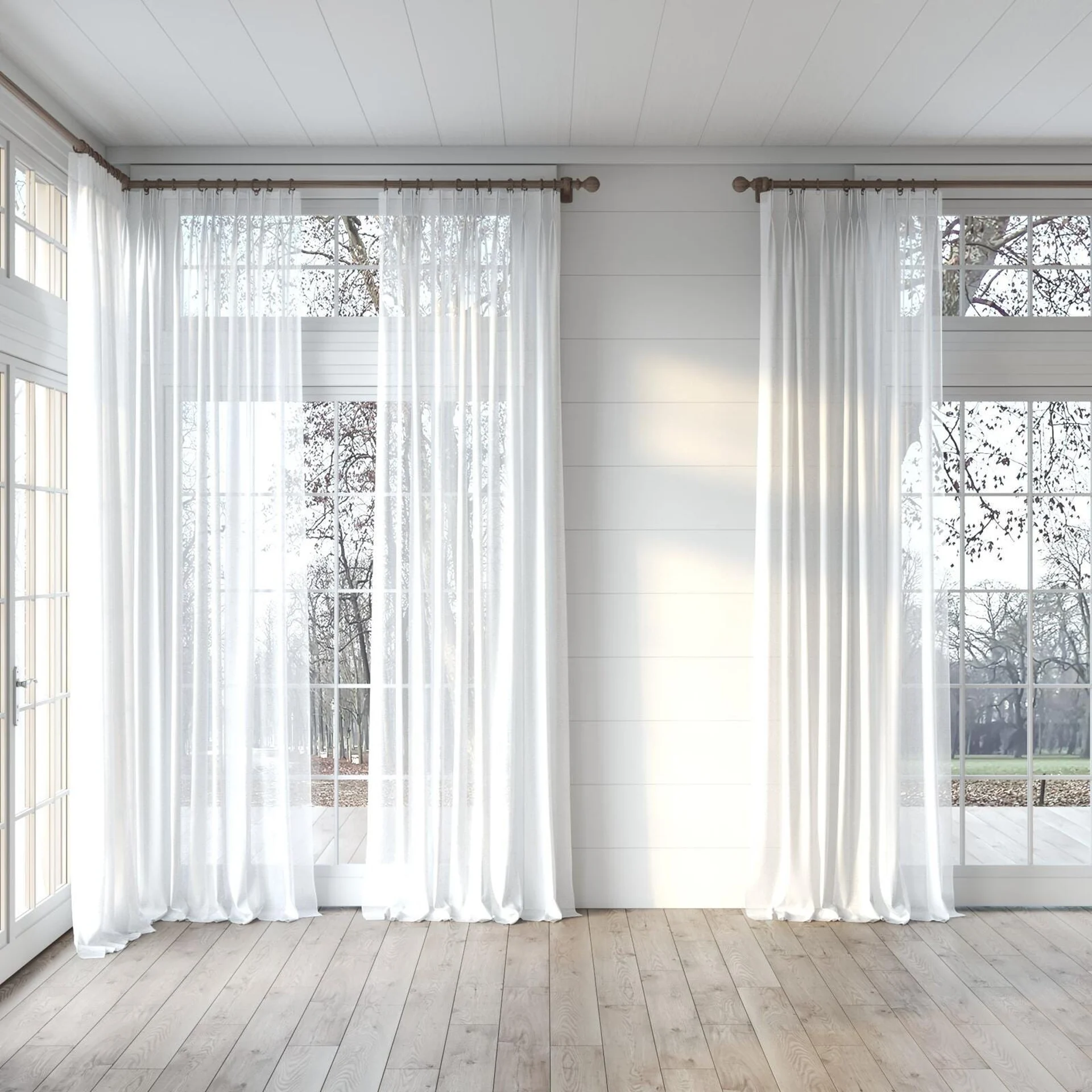 Full view of Mayfair Chalk, puddled, on curtain rod