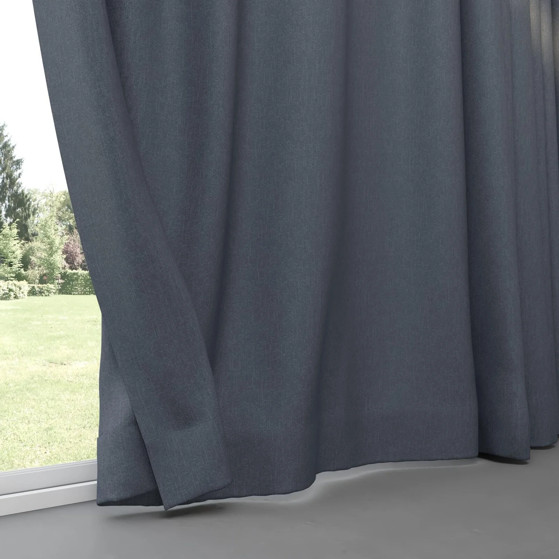 Bottom view of Excel Navy, pinch pleat