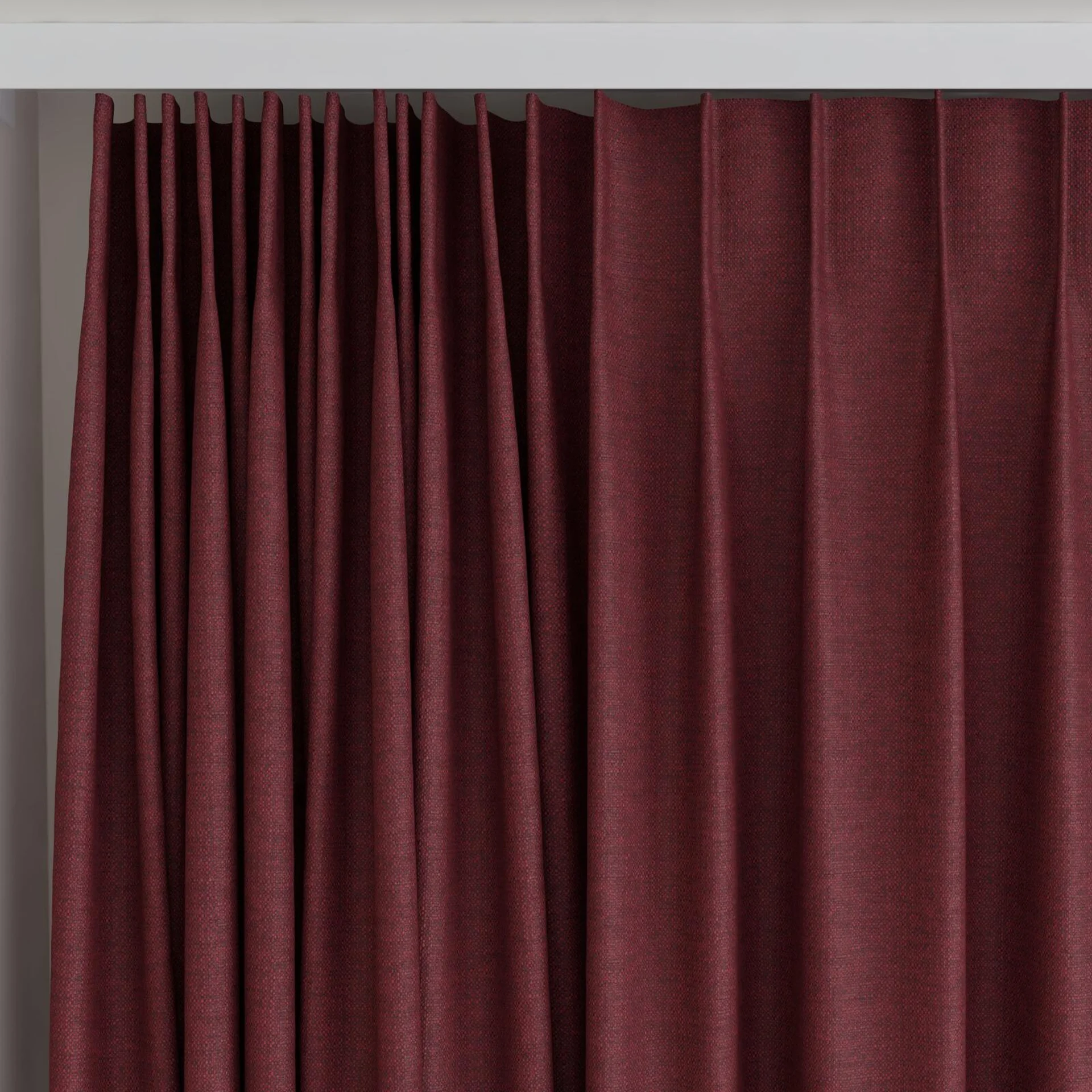 Top view of Bravo Beaujolais, on curtain rail