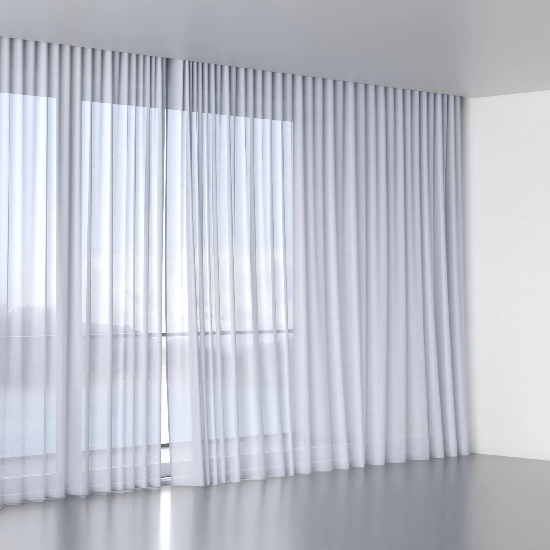 Full view of Flo II Mist, wave pleat