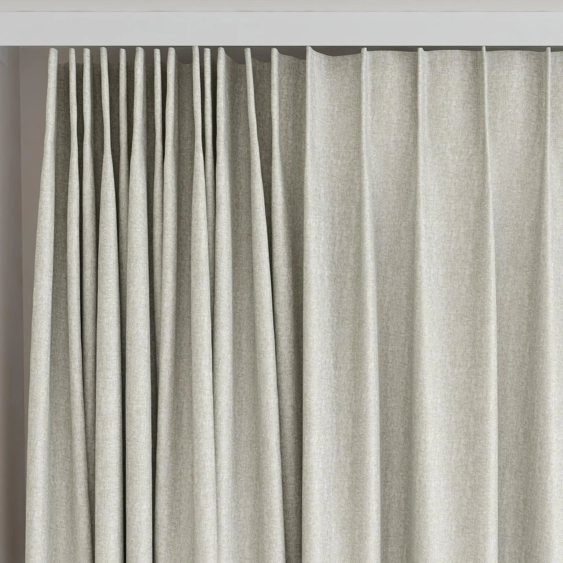 Top view of Retreat Blackout Driftwood, on curtain rail