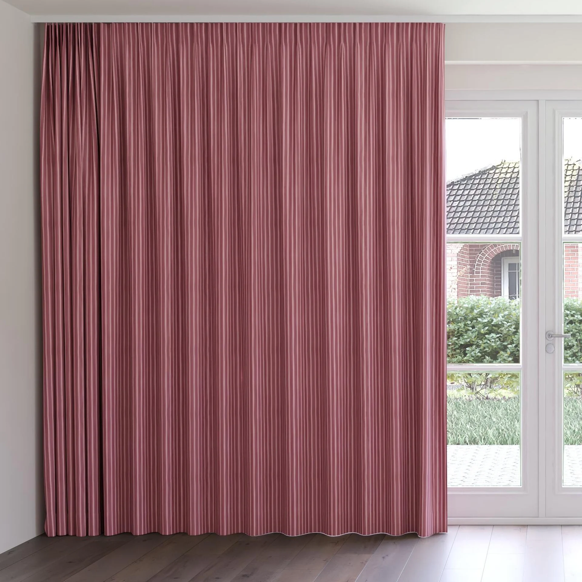 Front view of Cordial Blush, on curtain rail