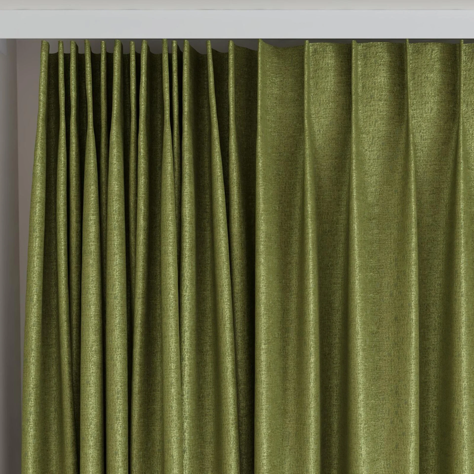 Top view of Monsieur Hunter, on curtain rail