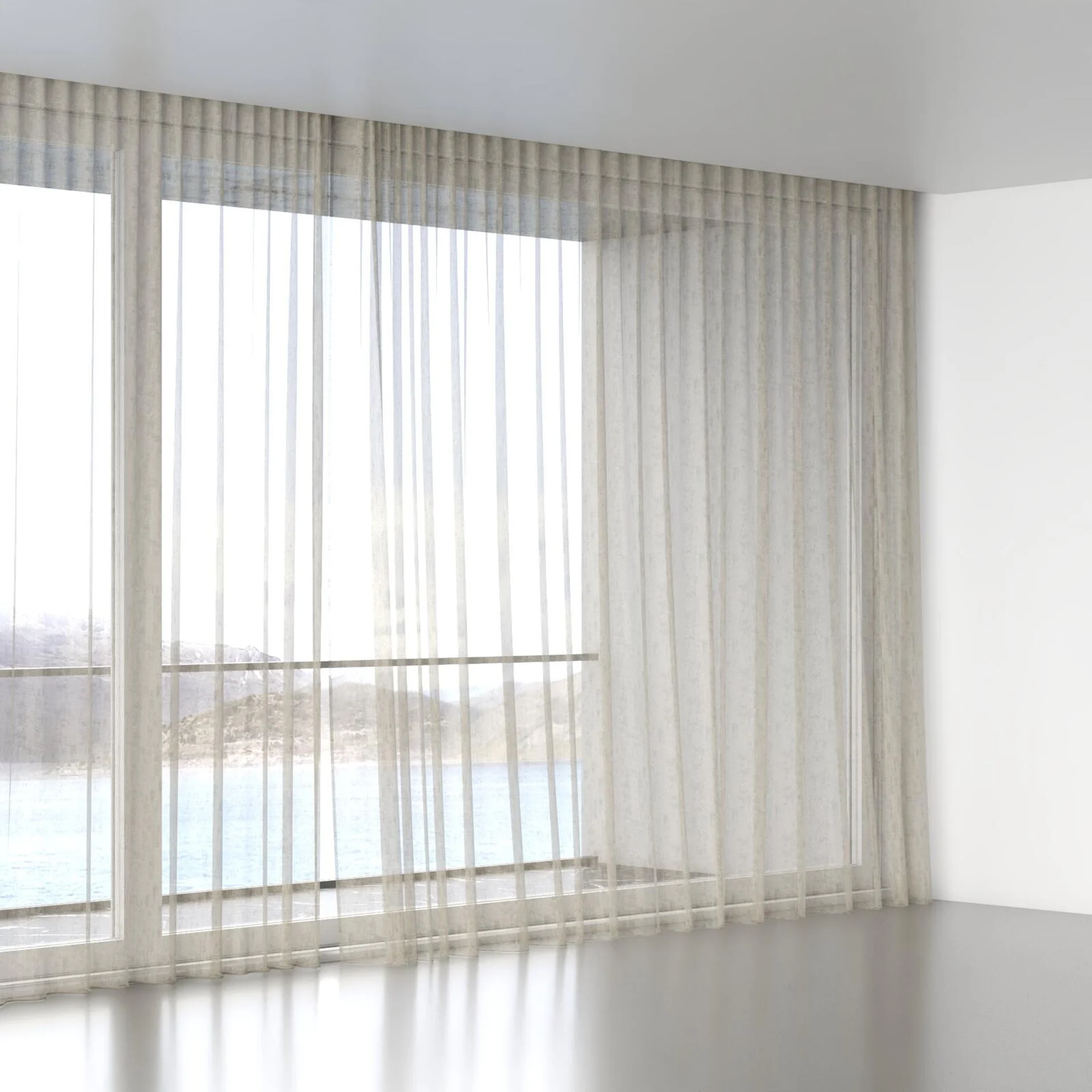 Full view of Tellaro Nougat, wave pleat